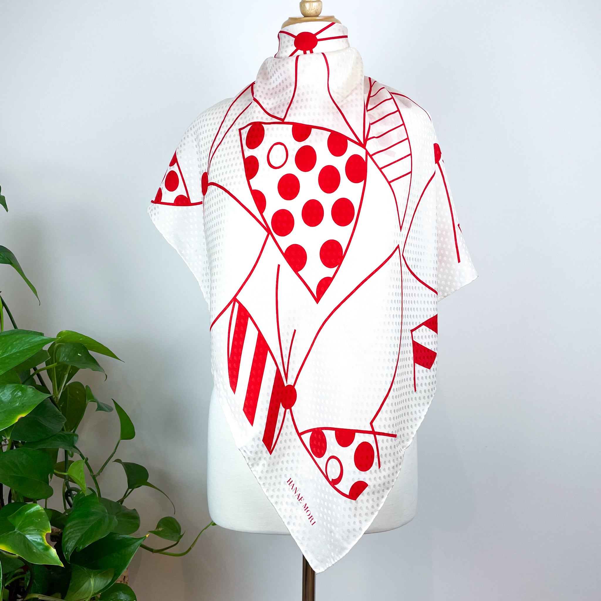 New Boxed Hanae Mori Designer Silk Scarf