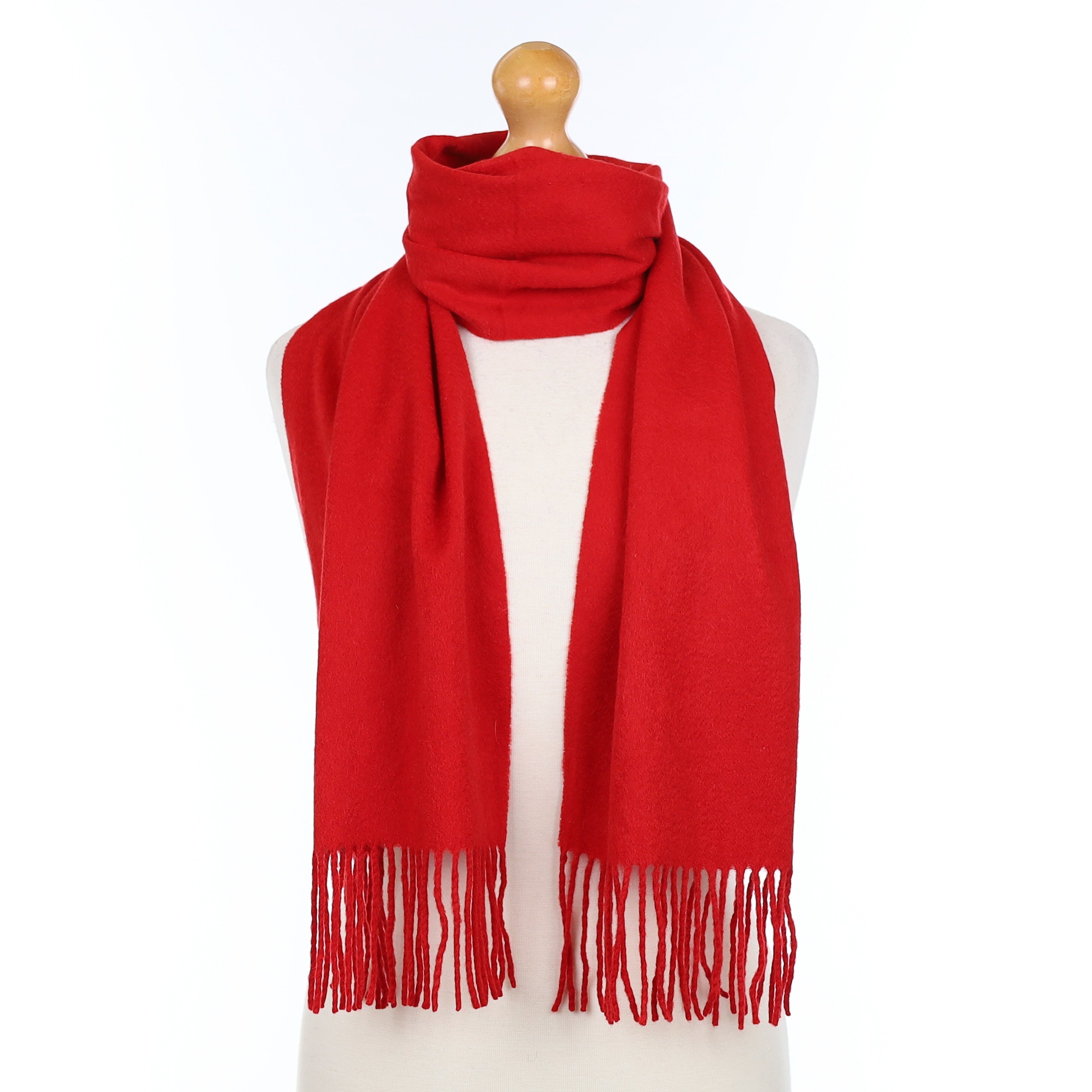 Scarlet Red Cashmere Woven Scarf