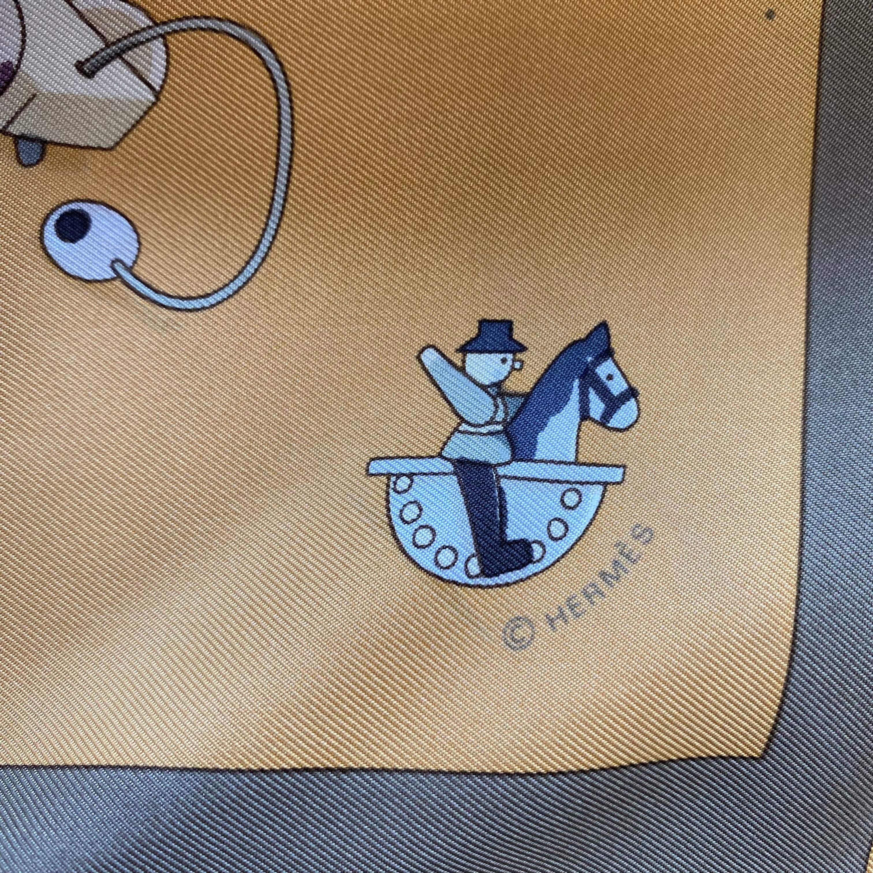 Hermès Raconte Moi Le Cheval Silk Scarf Grail