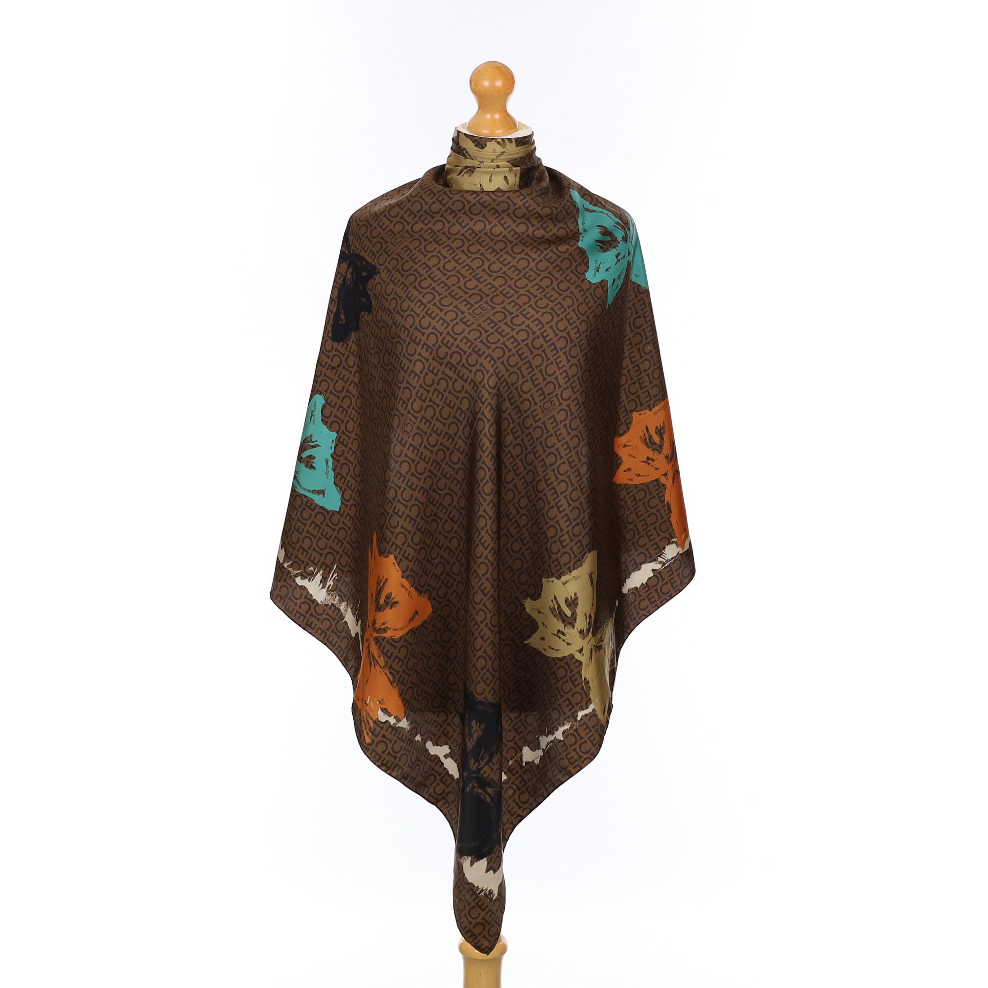 Iceberg Brown Butterfly Silk Scarf