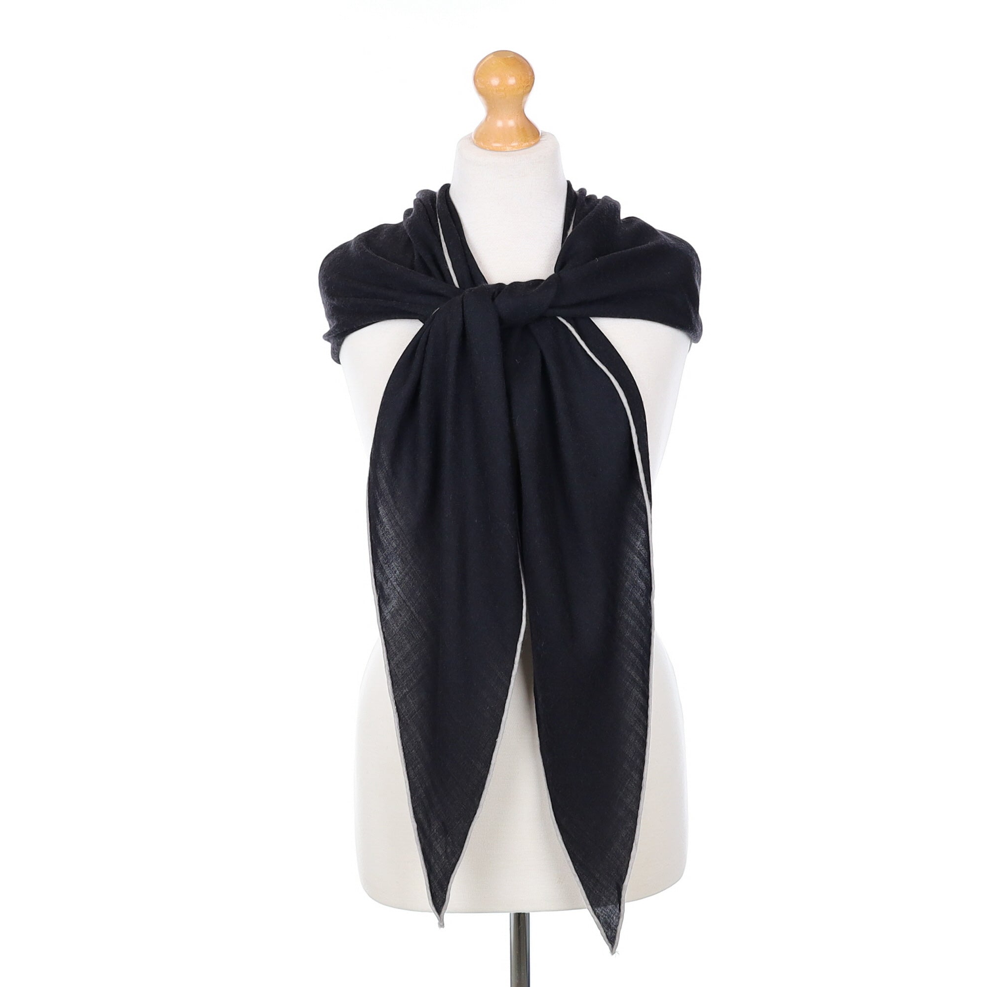 Hermès Black Cashmere Losange Scarf