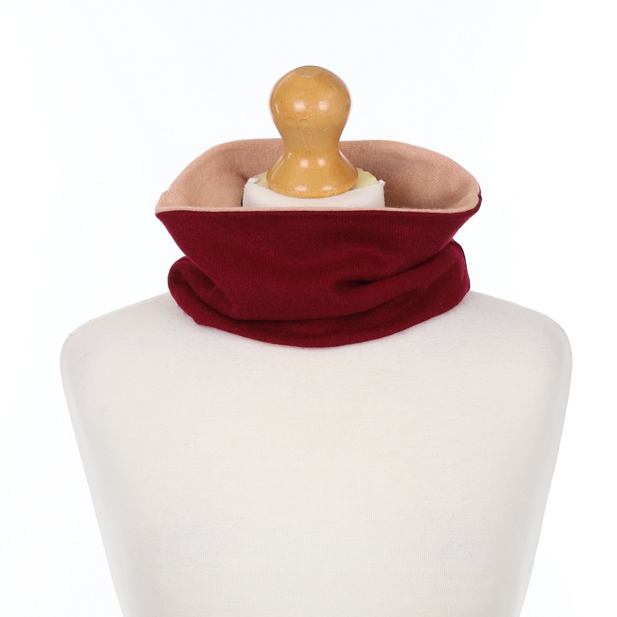 Crimson Red and Nude Neck Warmer