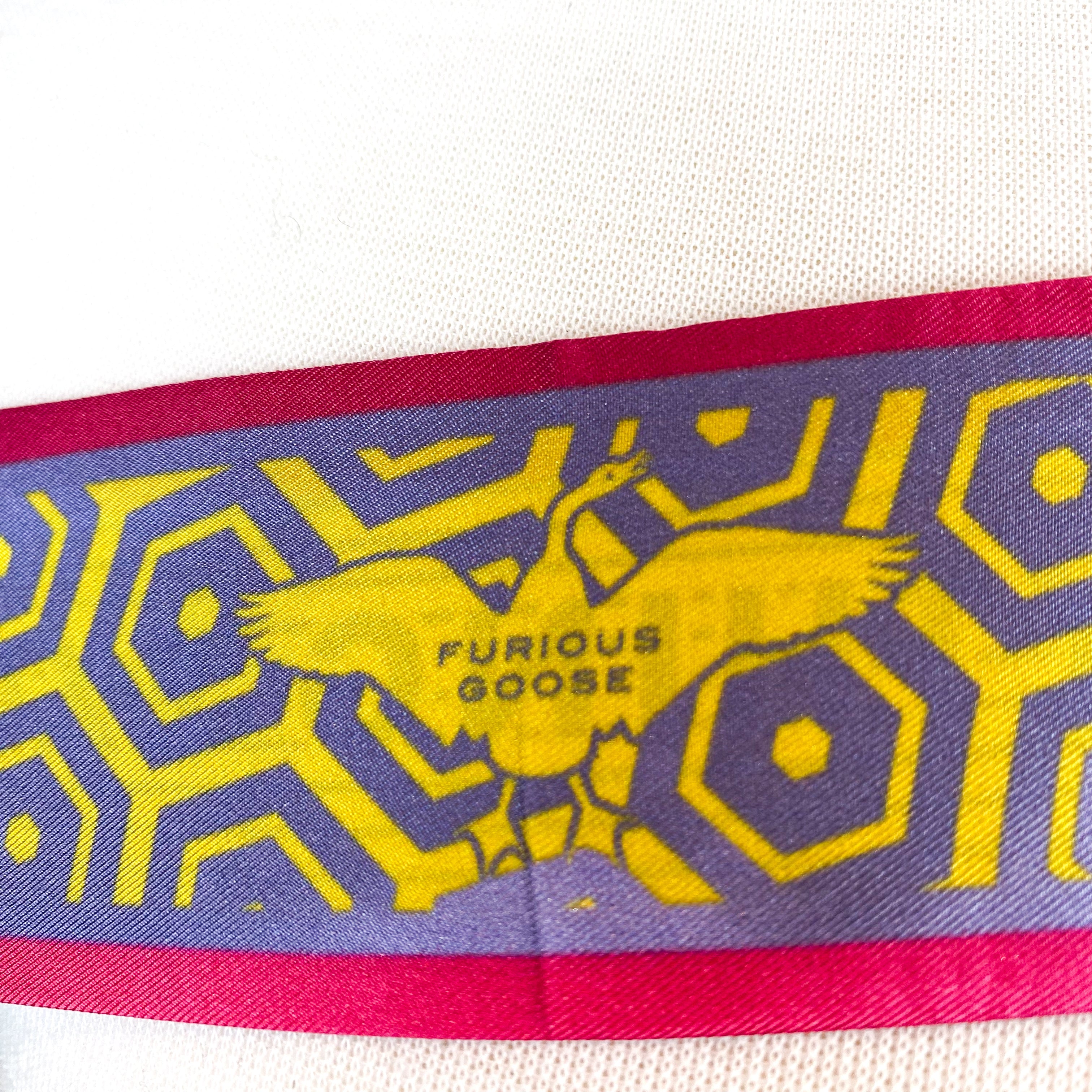 Furious Goose Slogan Twilly Silk Scarf