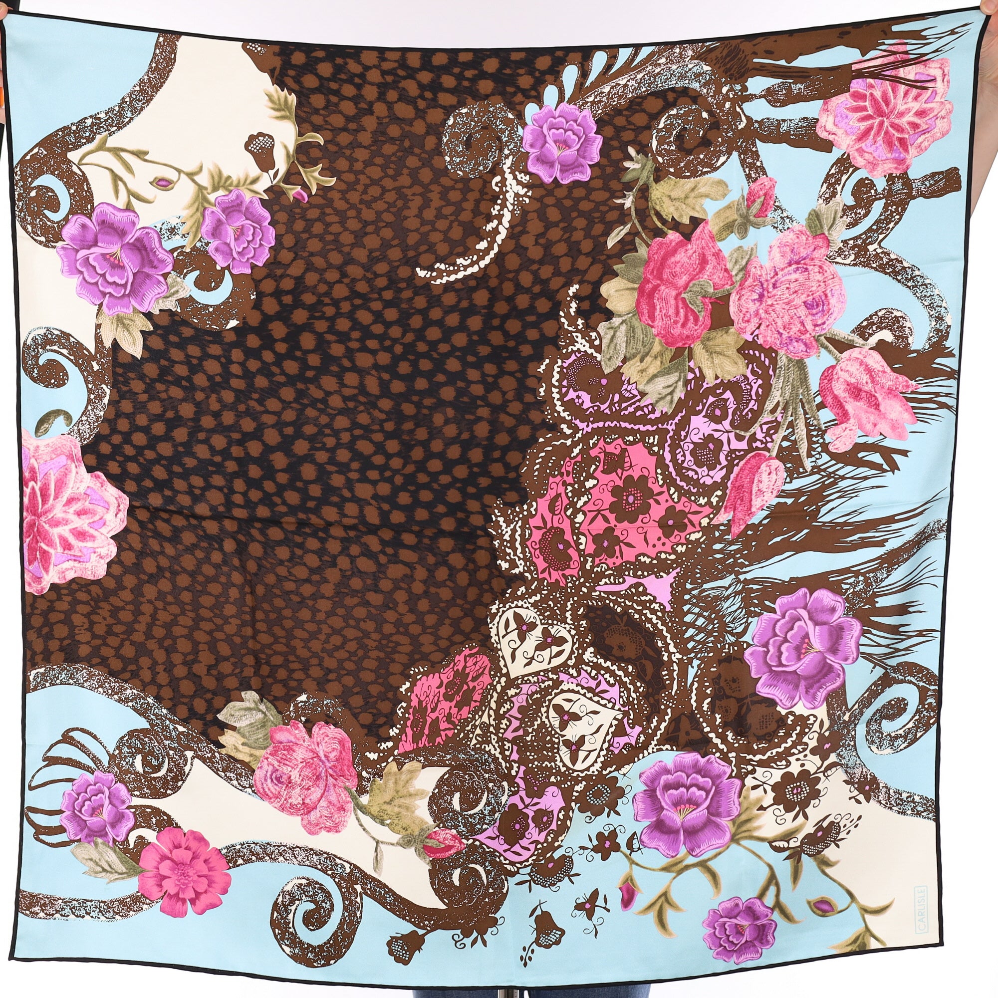 Carlisle Eccentric Animal Print Silk Scarf