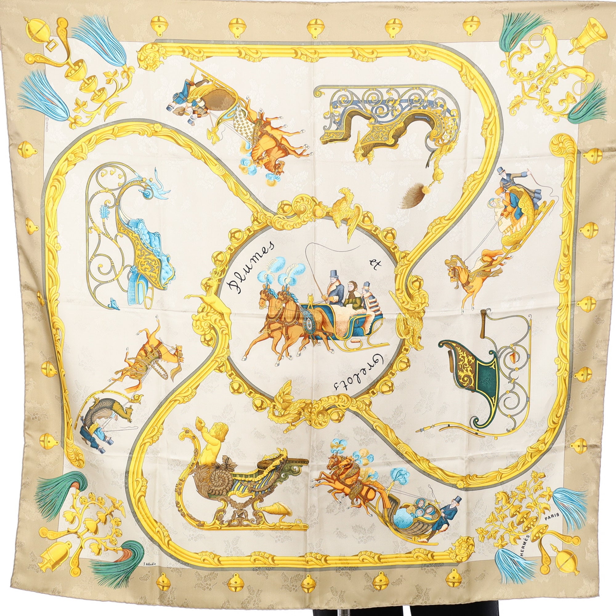 Hermès Plumes et Grelots Silk Scarf