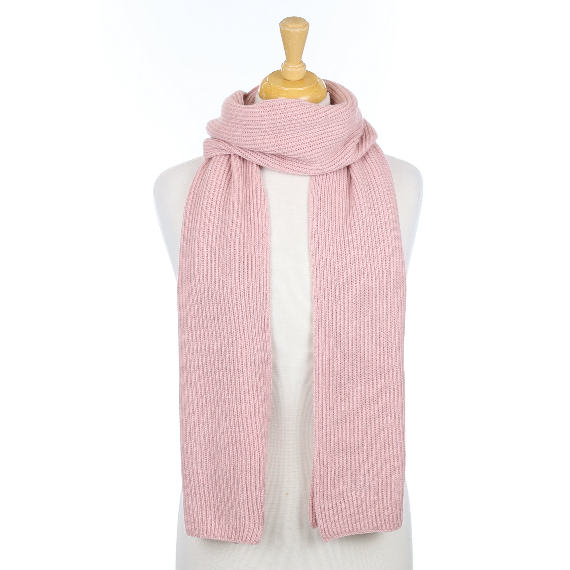 Dusky Pink Cashmere Knitted Scarf