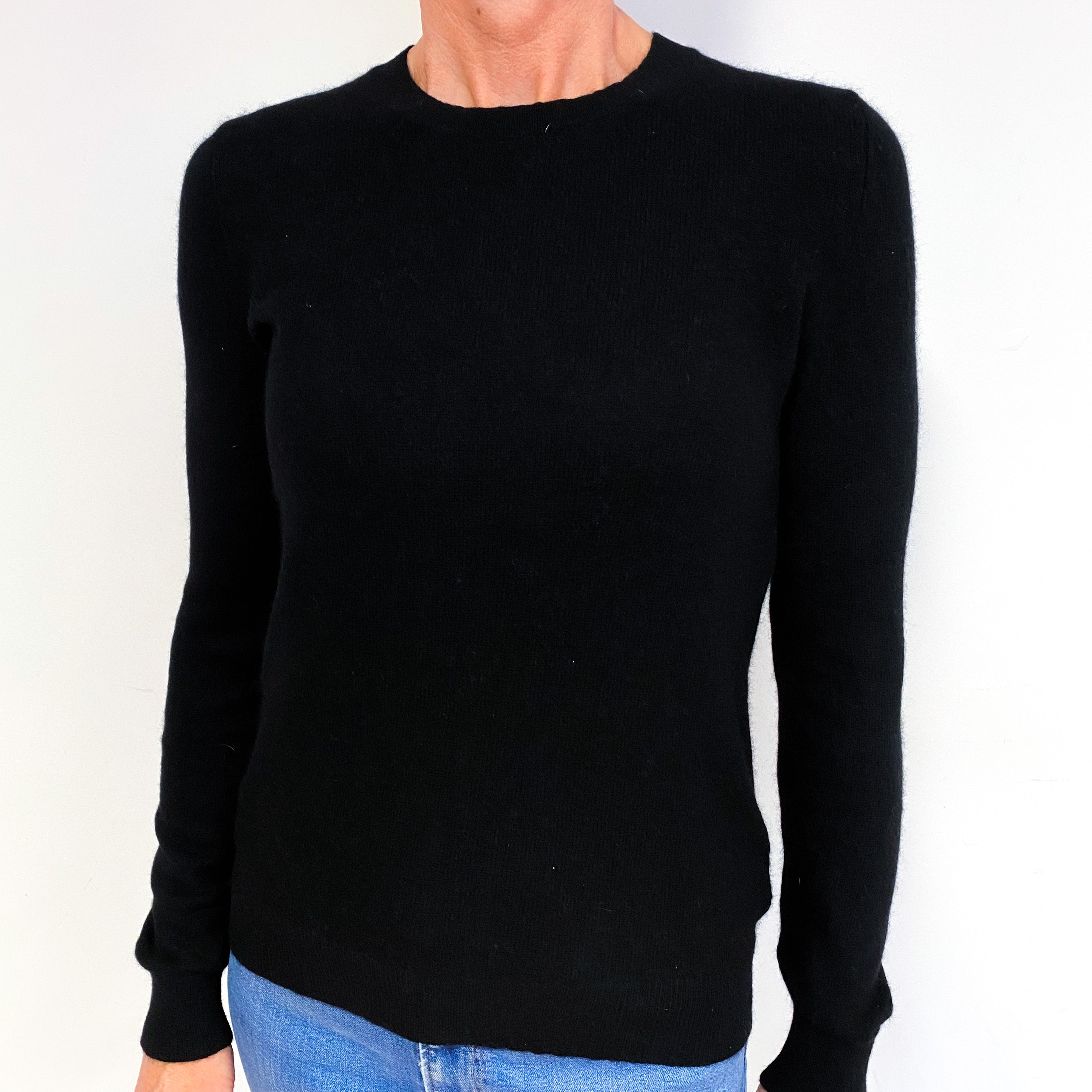 Black Cashmere Crew Neck Jumper Medium