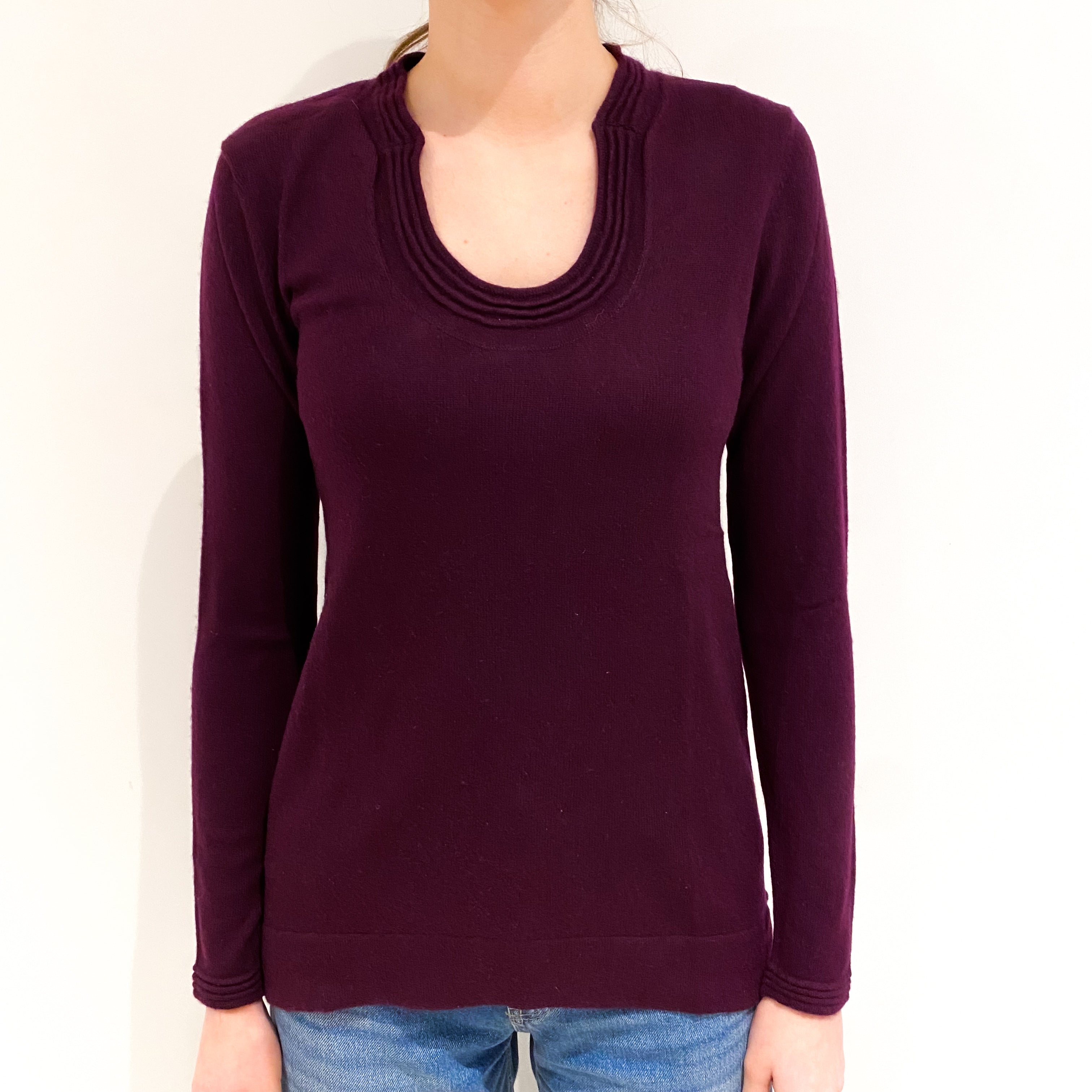 Aubergine Crew Neck Jumper Extra Small