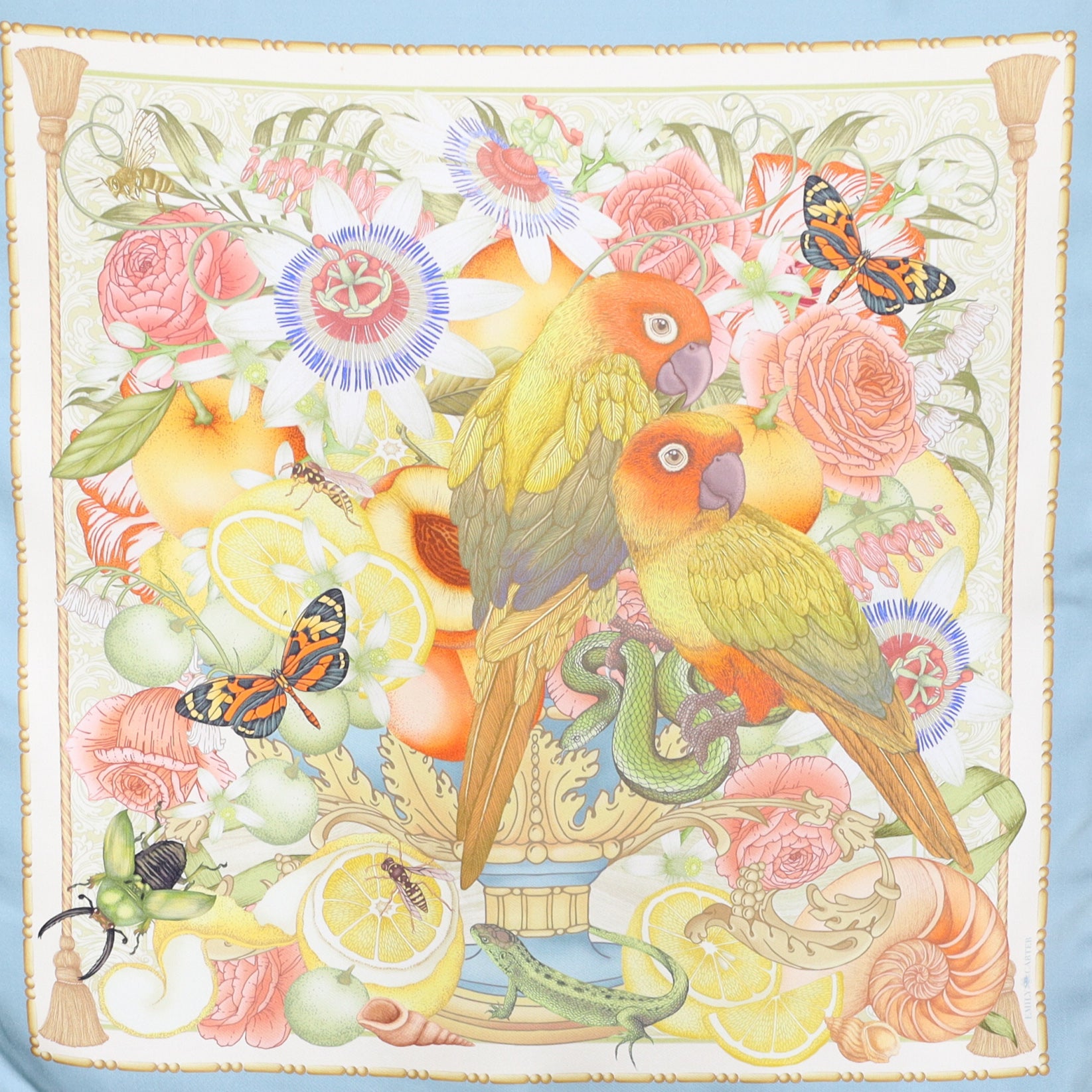 Emily Carter Parrot Silk Scarf