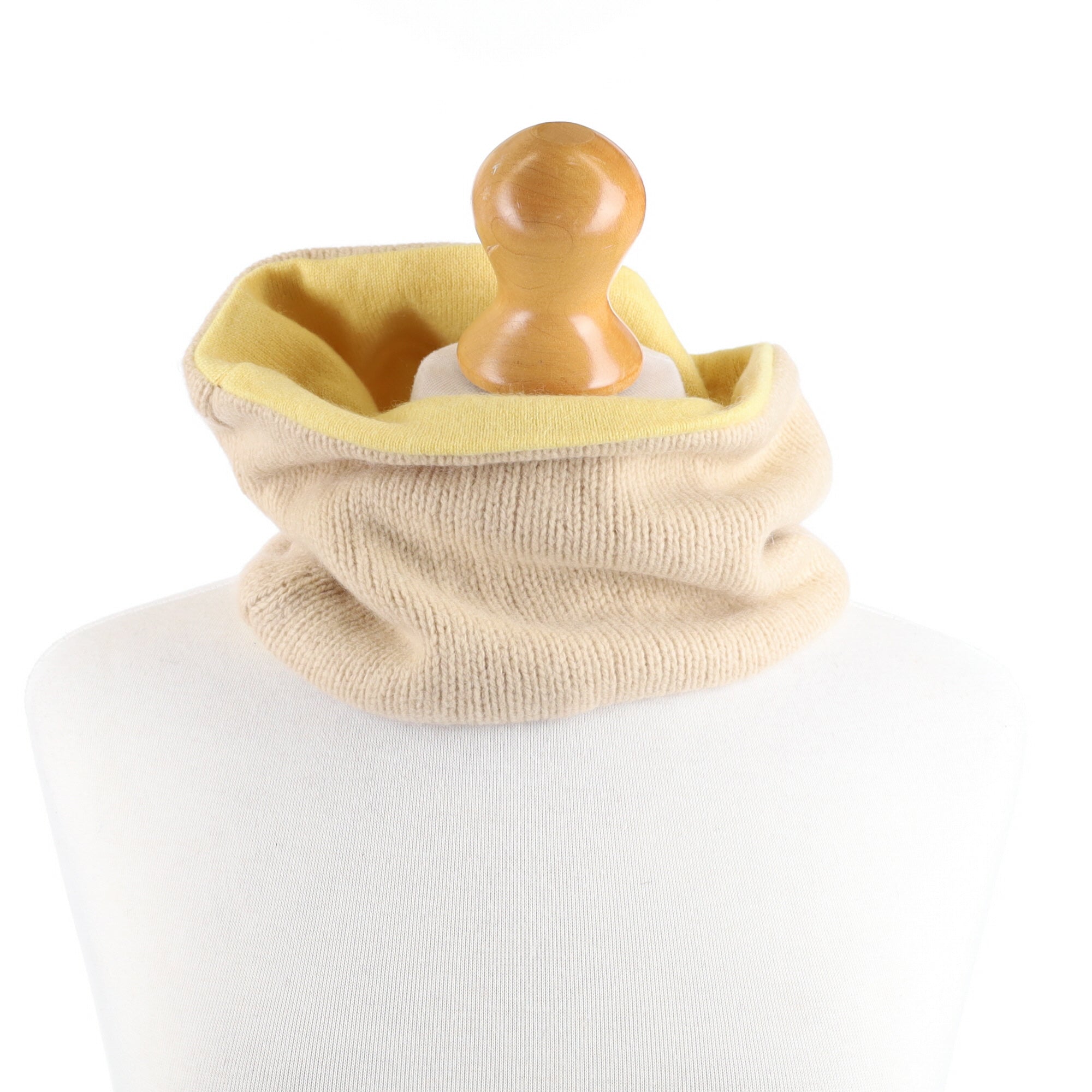 Pale Vanilla Fudge and Sunshine Yellow Neck Warmer