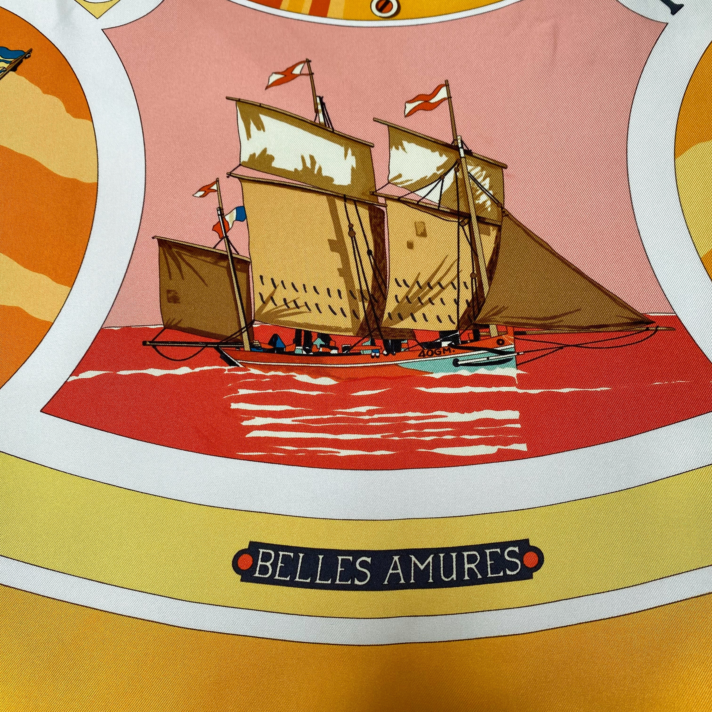 Unworn Boxed Hermès Belles Amures Silk Scarf