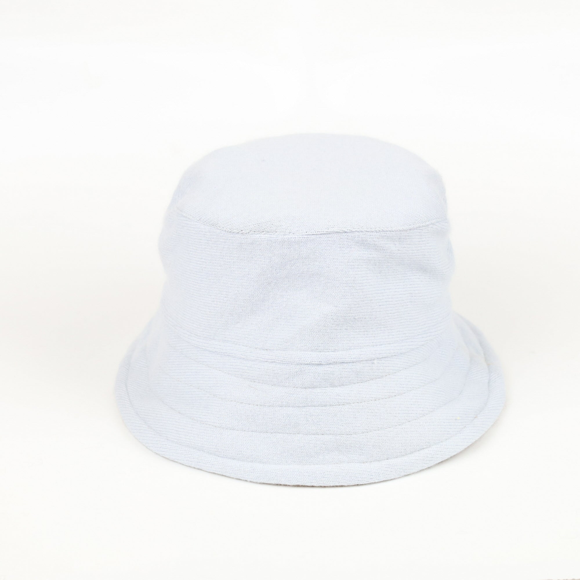 Ice Blue and Mocha Reversible Cashmere Bucket Hat Small