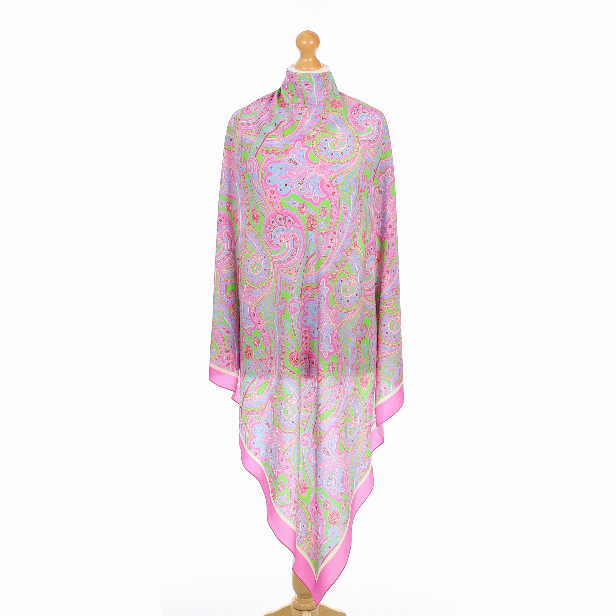Pink Paisley Silk Scarf Large