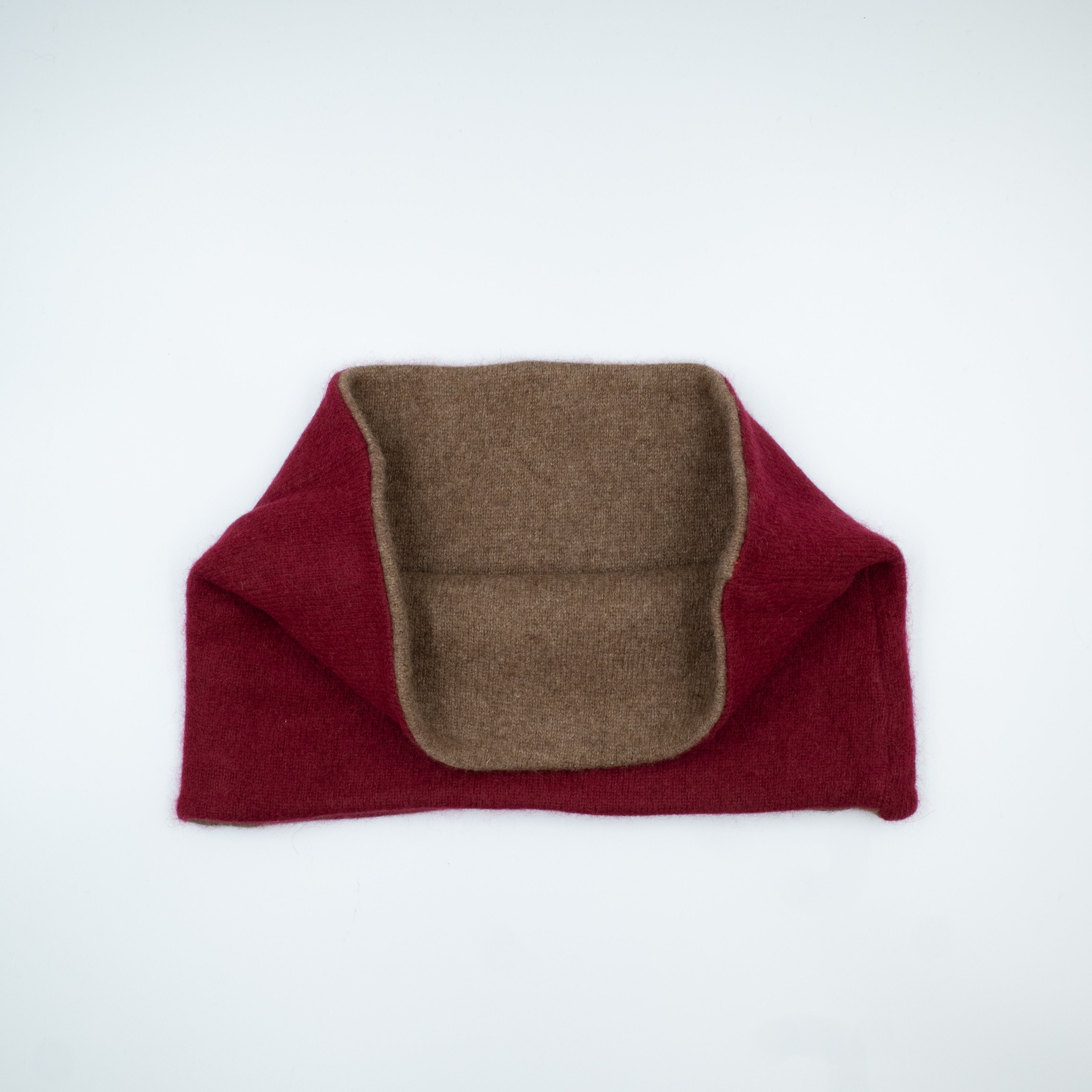 Men’s Dark Red and Camel Neck Warmer