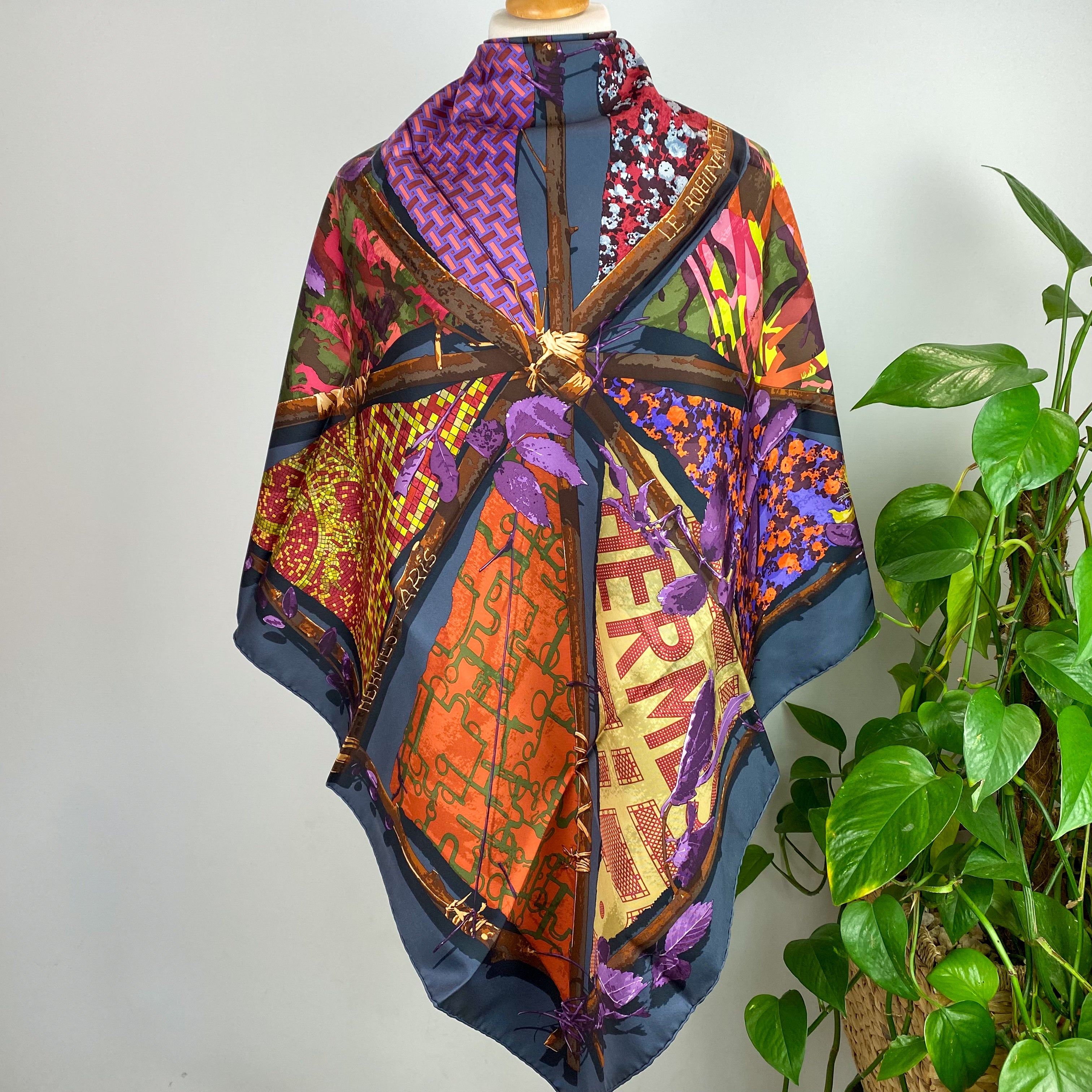 Brand New With Tags Boxed Hermès Le Robinson Chic Silk Scarf