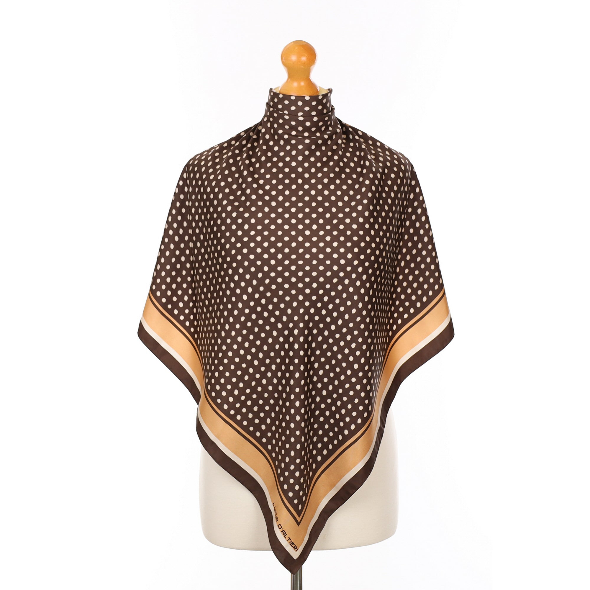 Luca D’Altieri Italian Brown Spotted Scarf