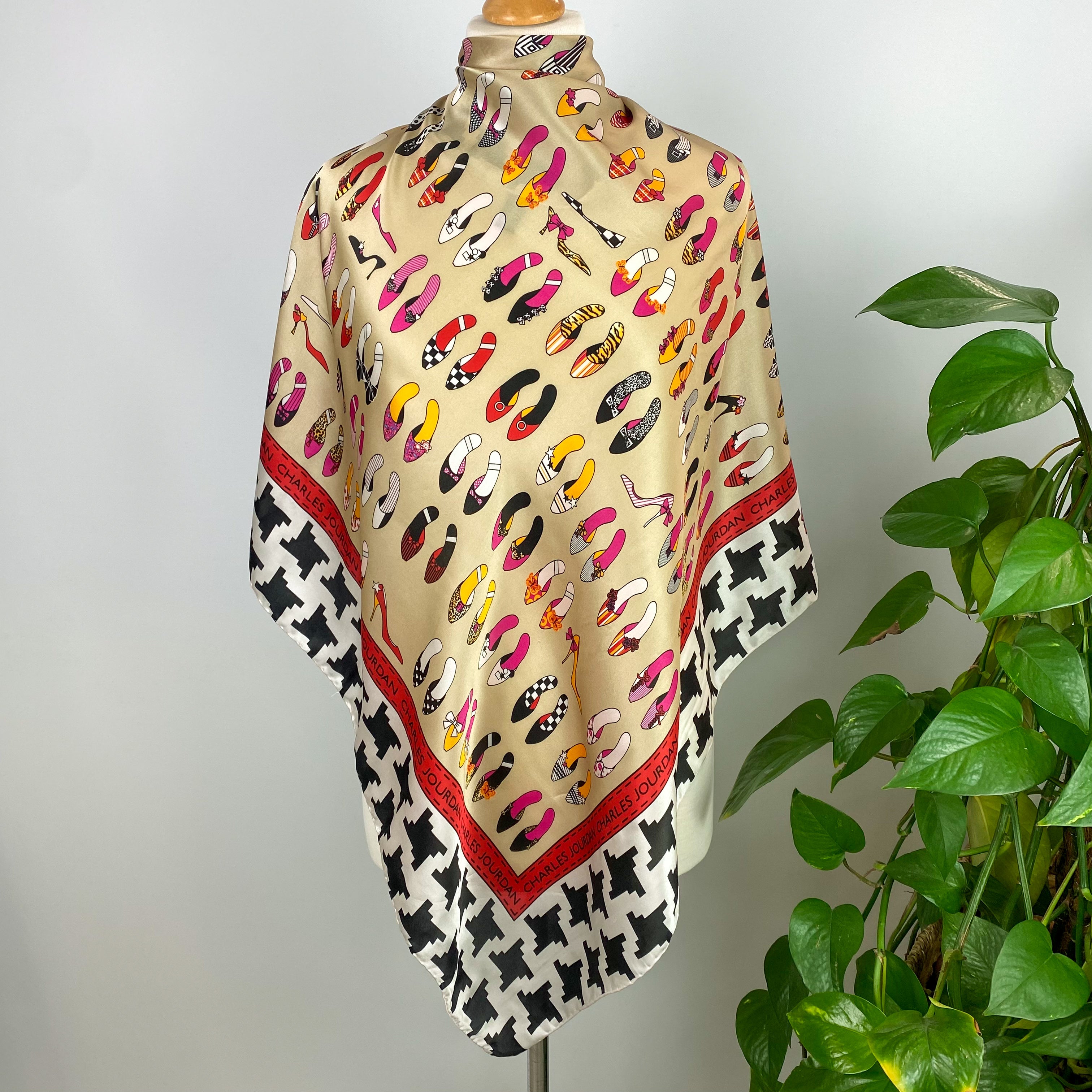 Charles Jourdan Shoe Design Silk Scarf