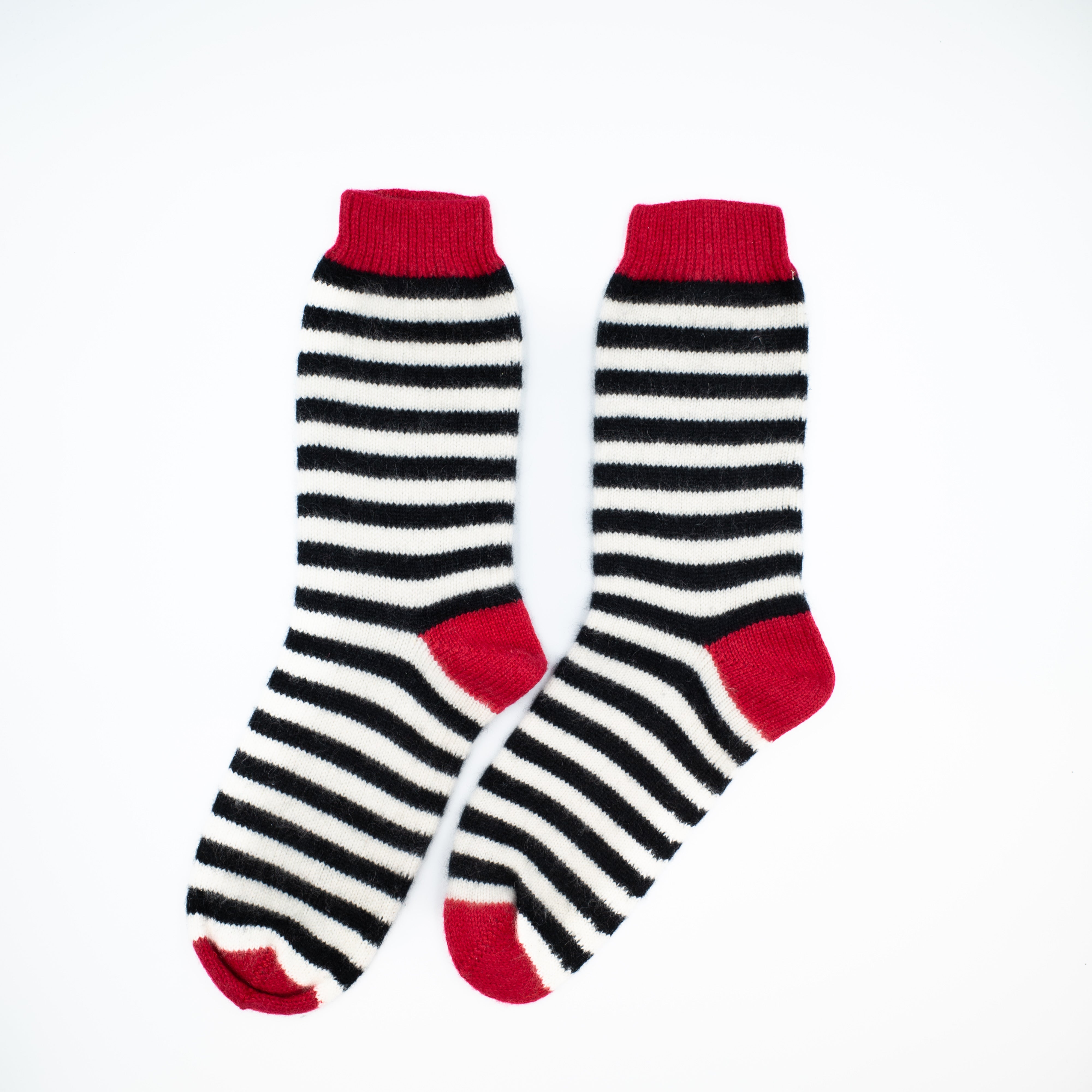 Black White and Red Cashmere Bed Socks