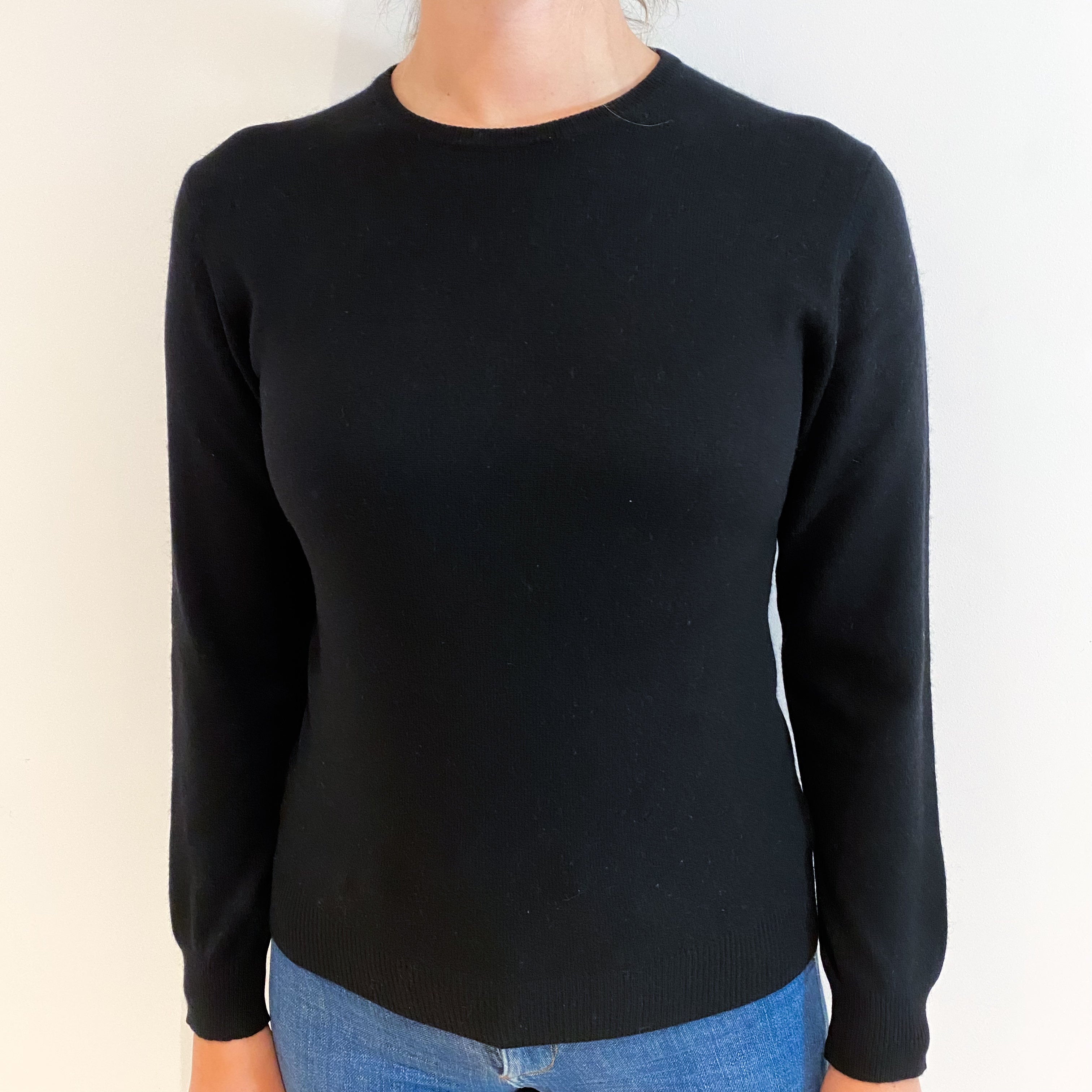Black Cashmere Crew Neck Jumper Small