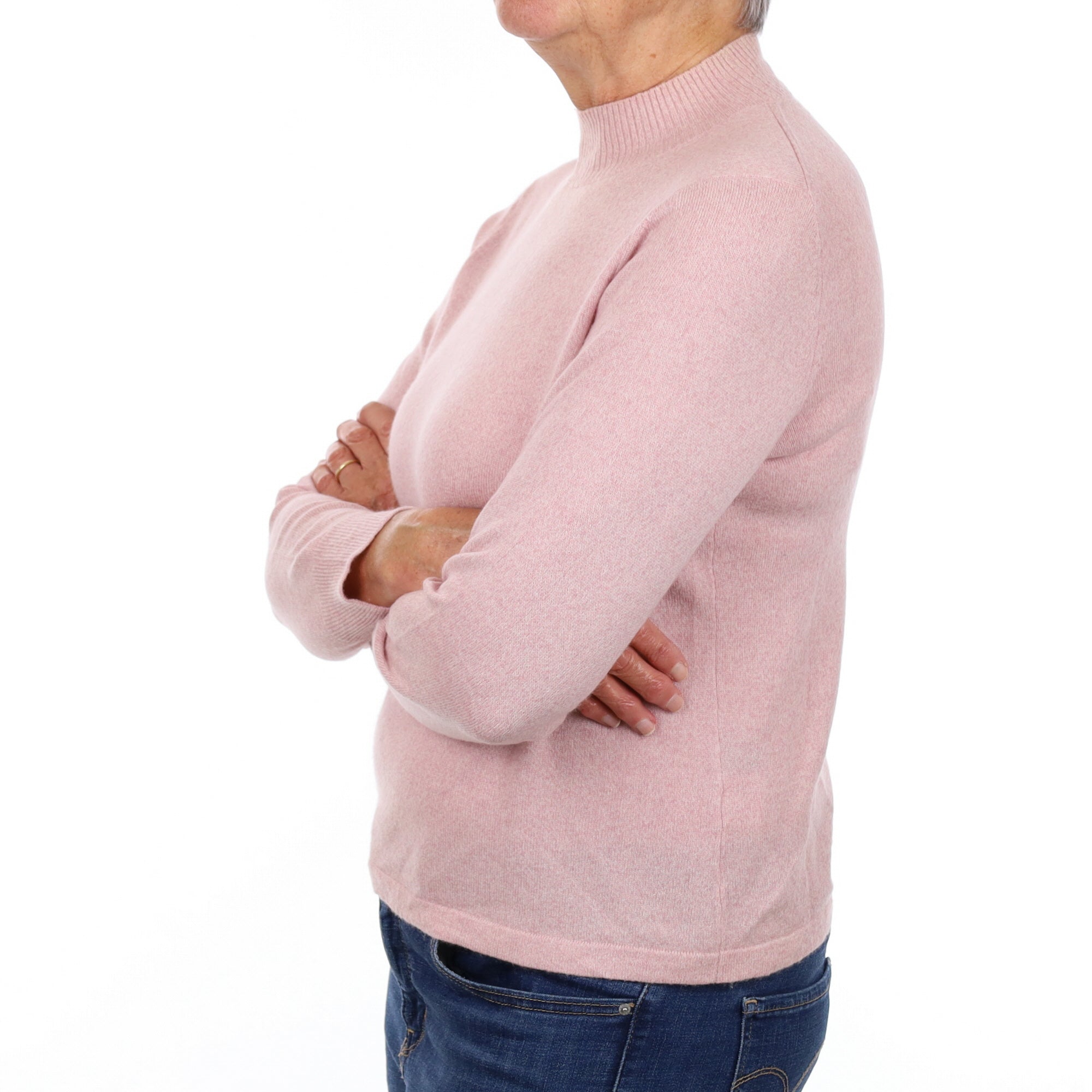 Shell Pink Cashmere Turtle Neck Jumper Medium