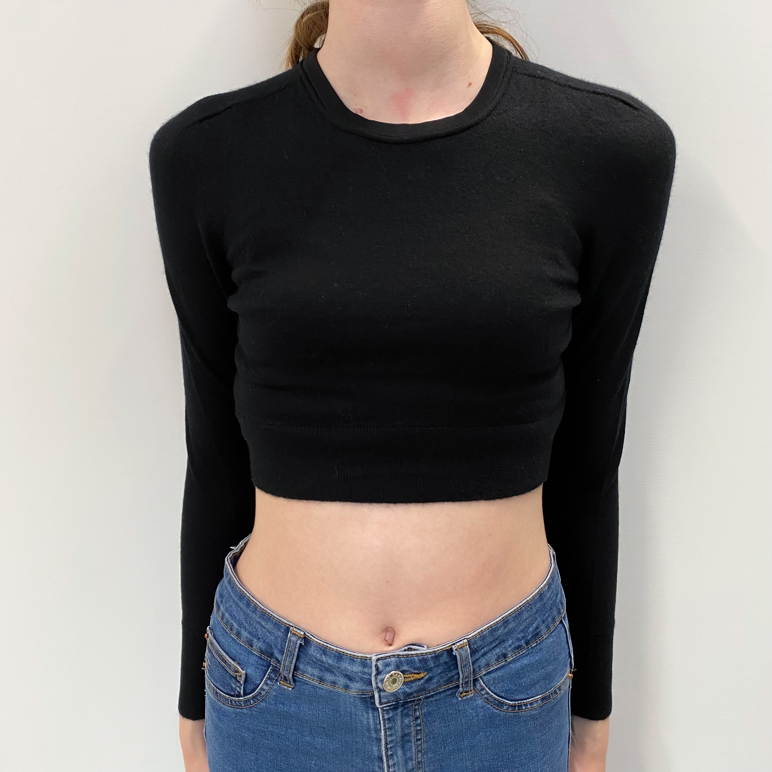 Cos Black Cashmere Crew Neck Jumper Extra Small