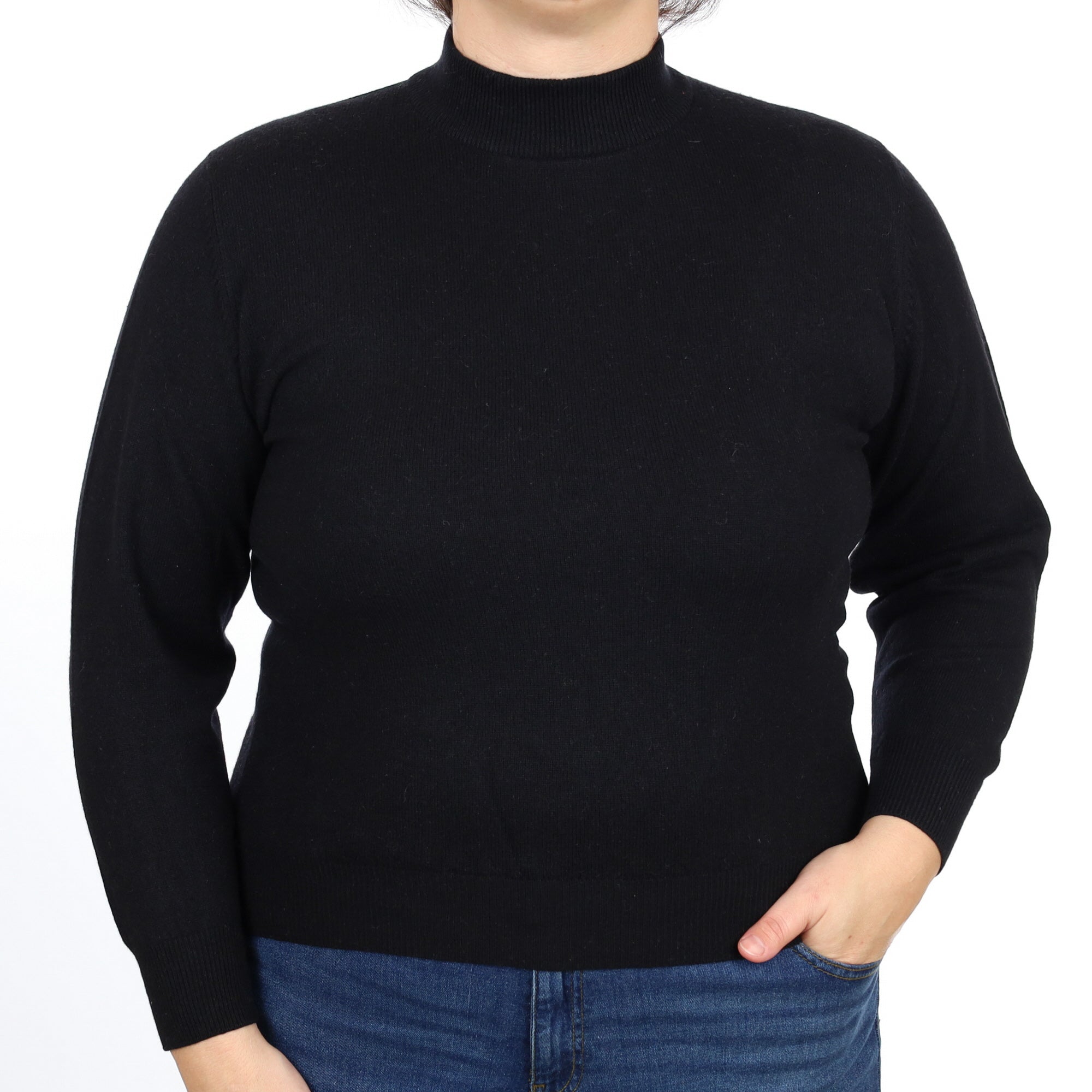 Black Cashmere Turtle Neck Jumper Large