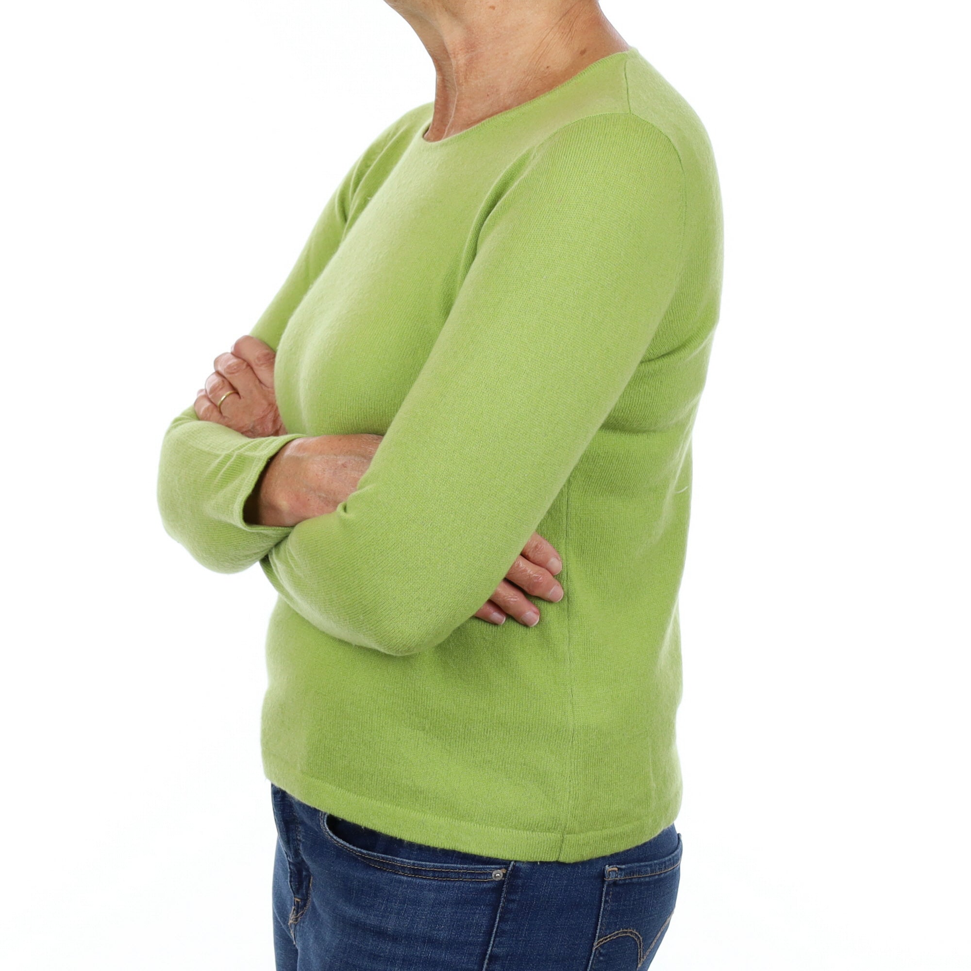 Key Lime Green Cashmere Crew Neck Jumper Medium