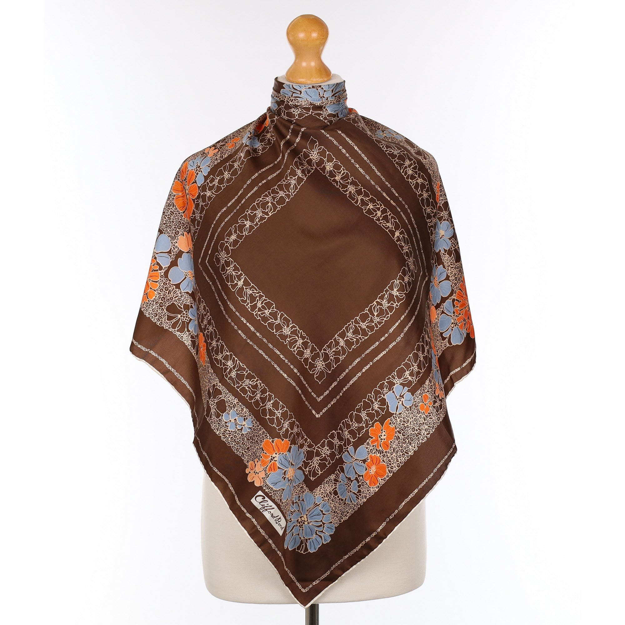 Clifford Bond Floral Vintage Silk Scarf