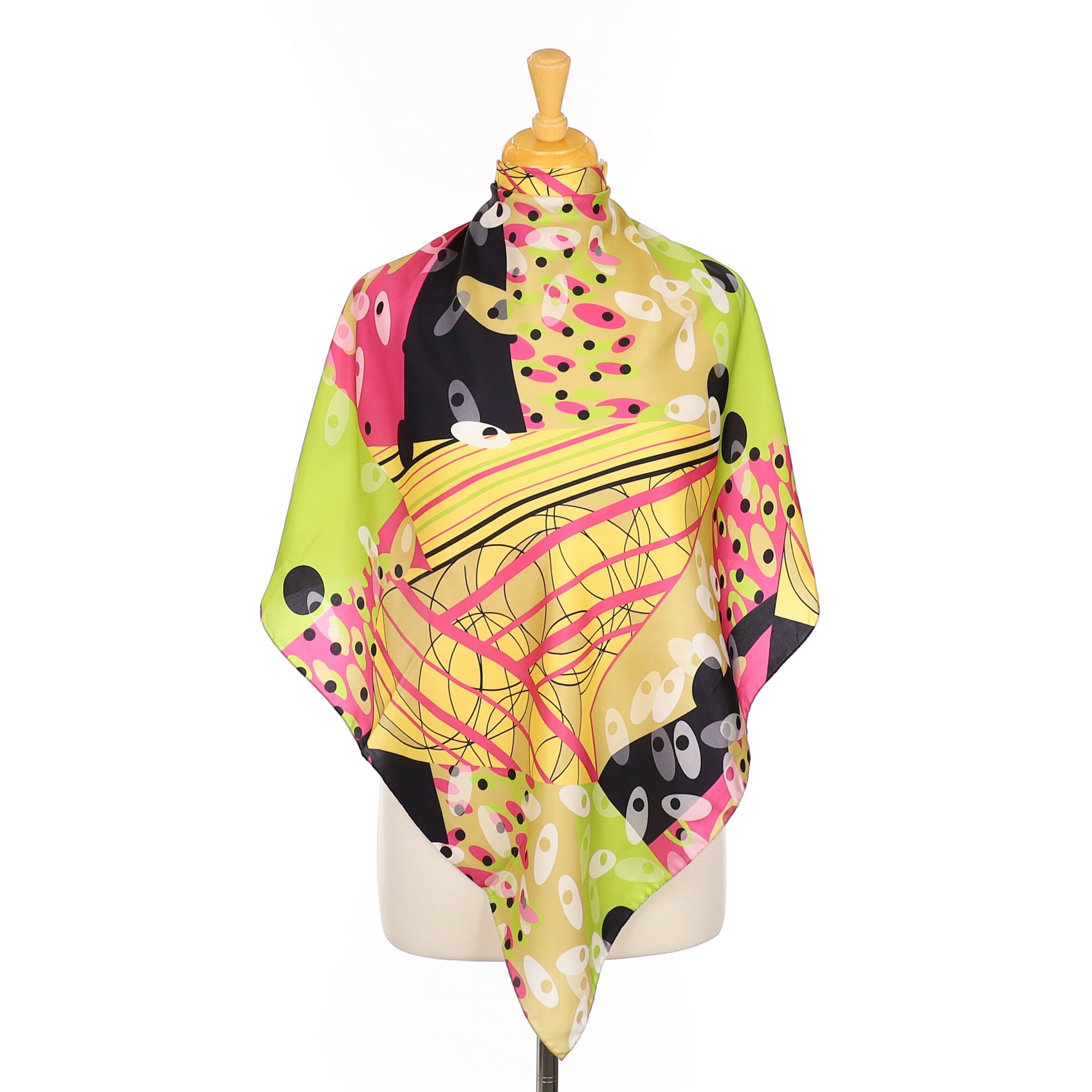Italian Brand New Bright Abstract Silk Scarf