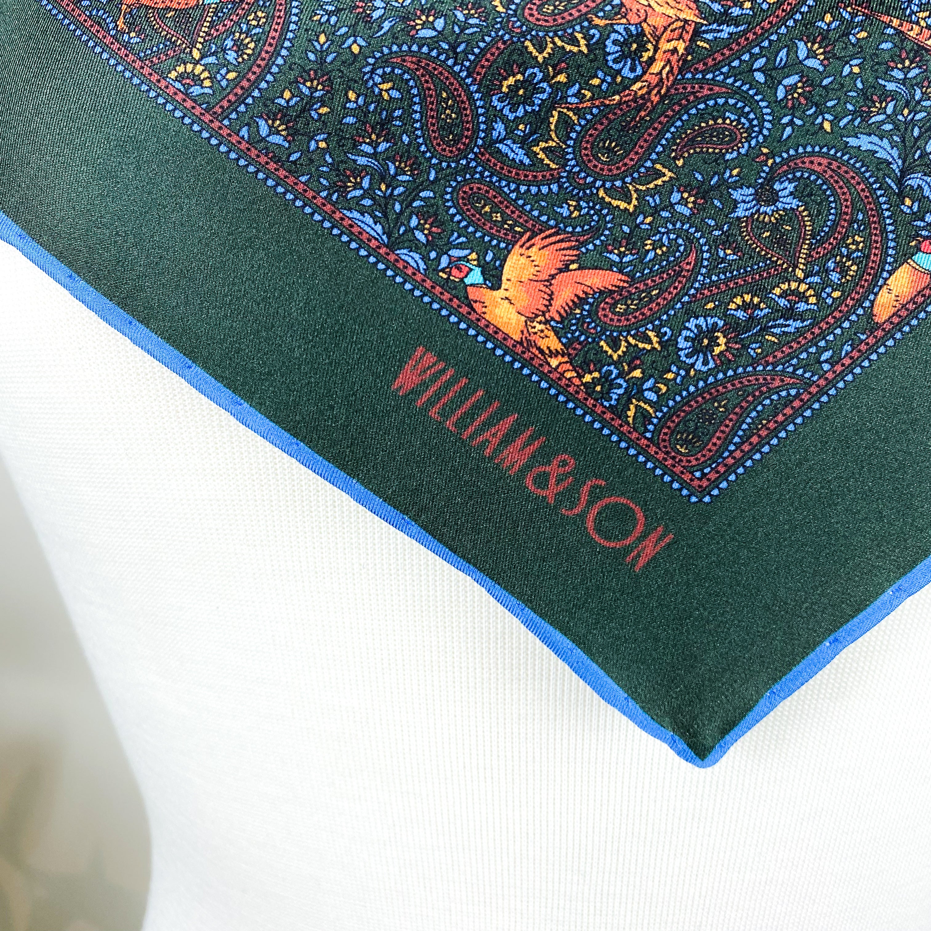 Brand New William & Son Pheasant Silk Hankerchief