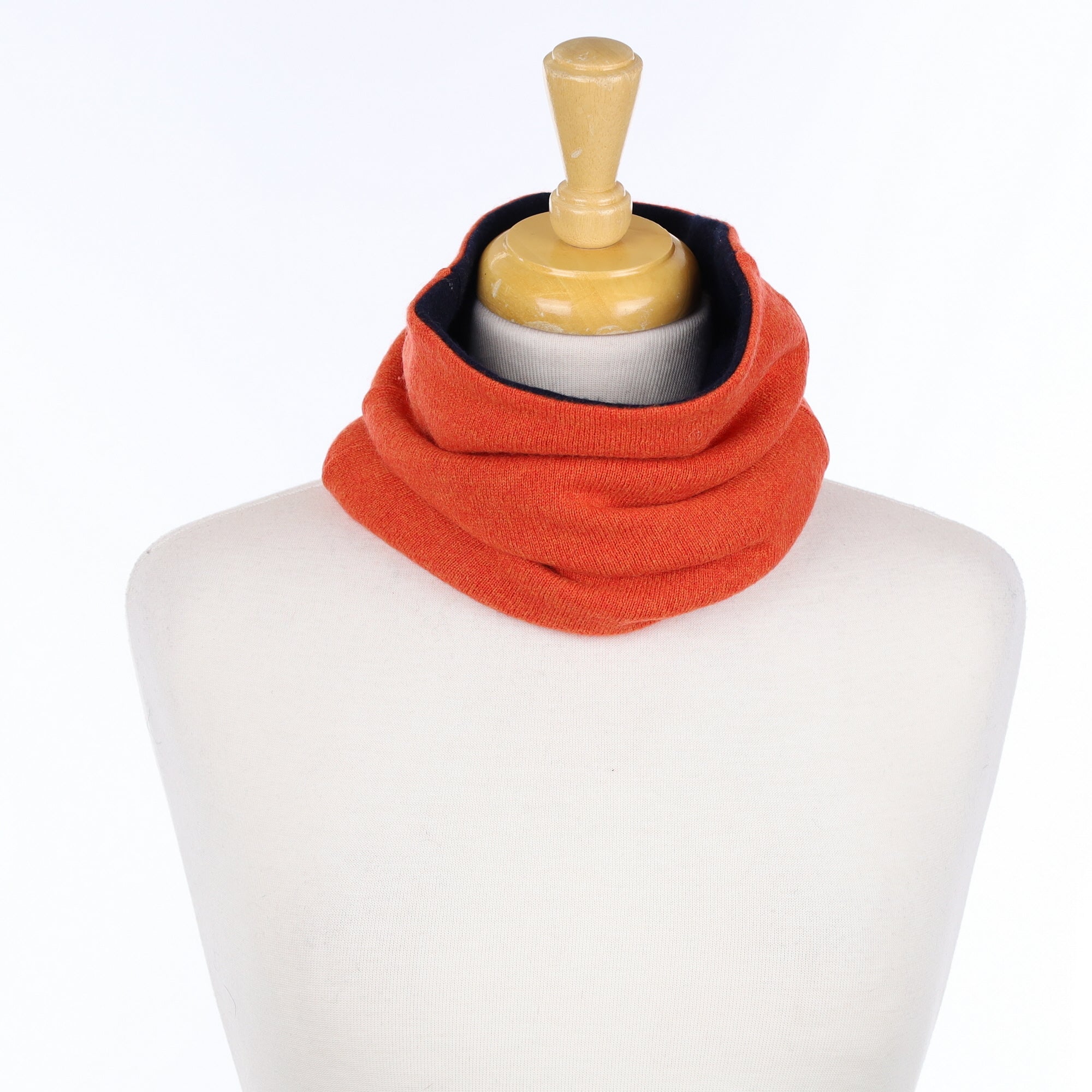 Men’s Orange and Navy Luxury Double Layered Snood