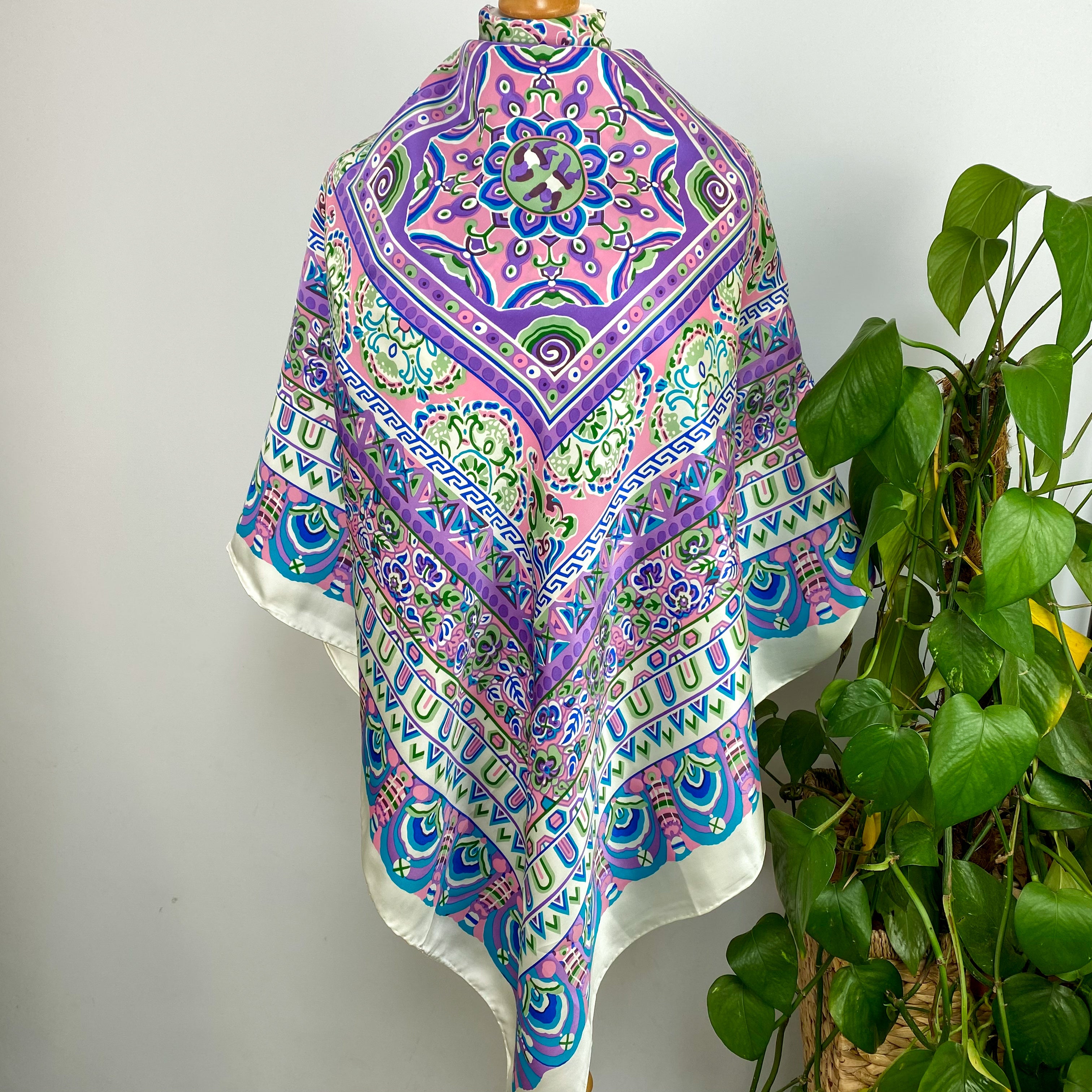 Large Hand Printed Silk Scarf