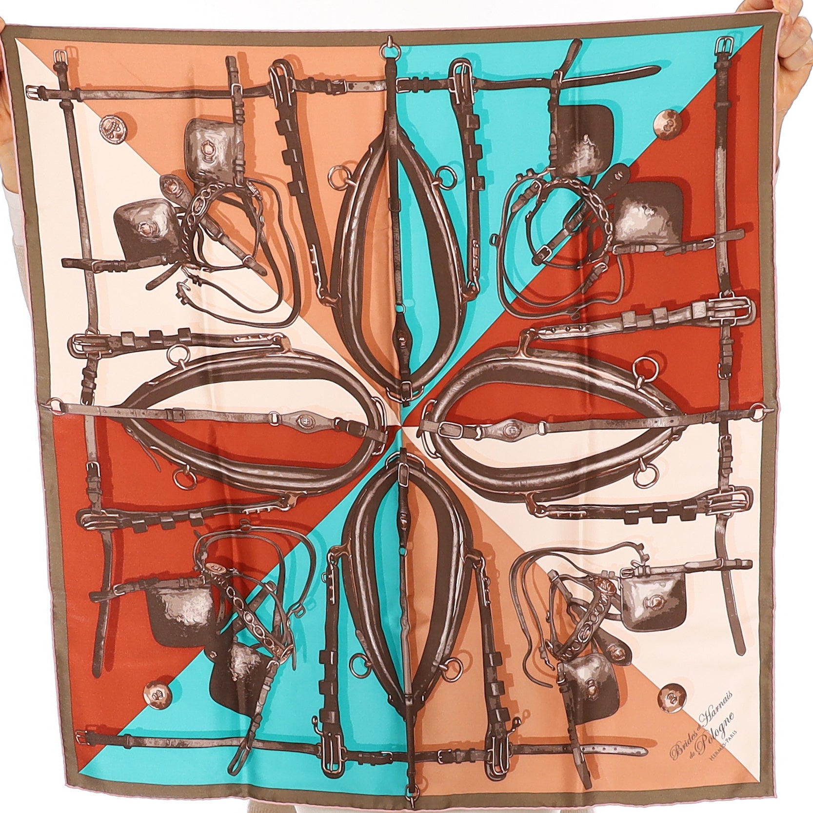 Boxed Hermès Brides et Harnais de Pologne 70 Silk Scarf