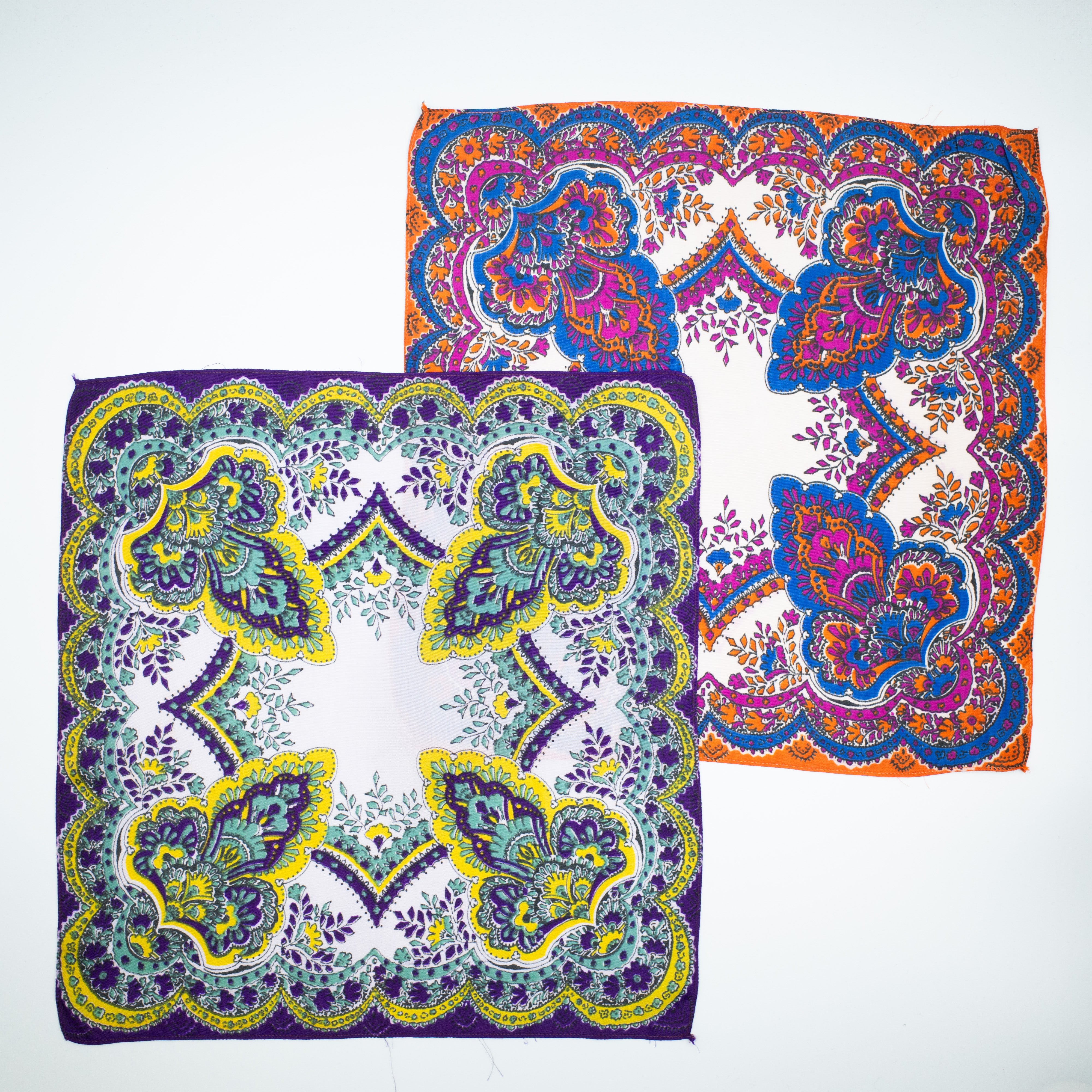 Pair of Small Vintage Silk Hankies