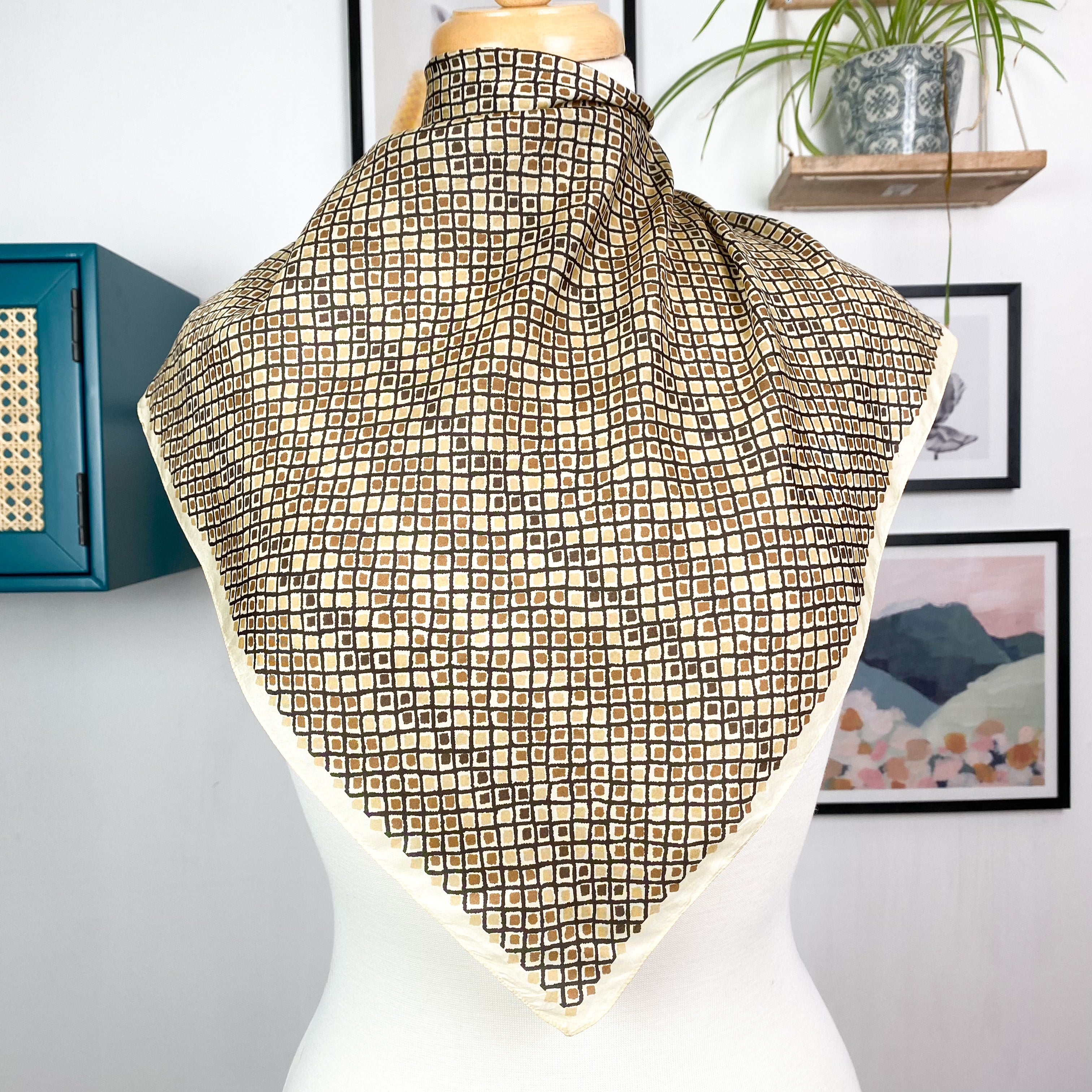 Browns Geometric Modern Silk Scarf