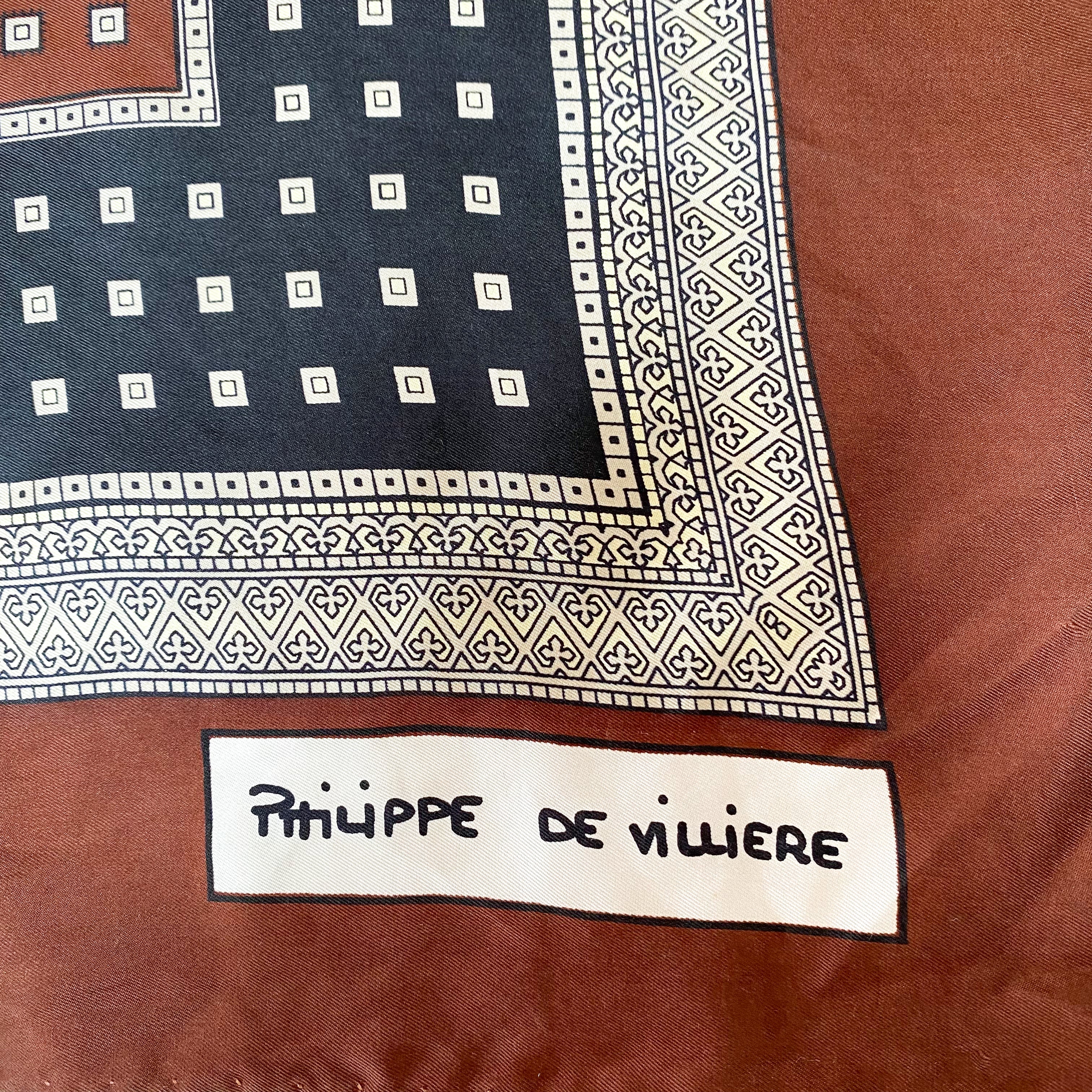 Vintage Philippe De Villiere Silk Scarf