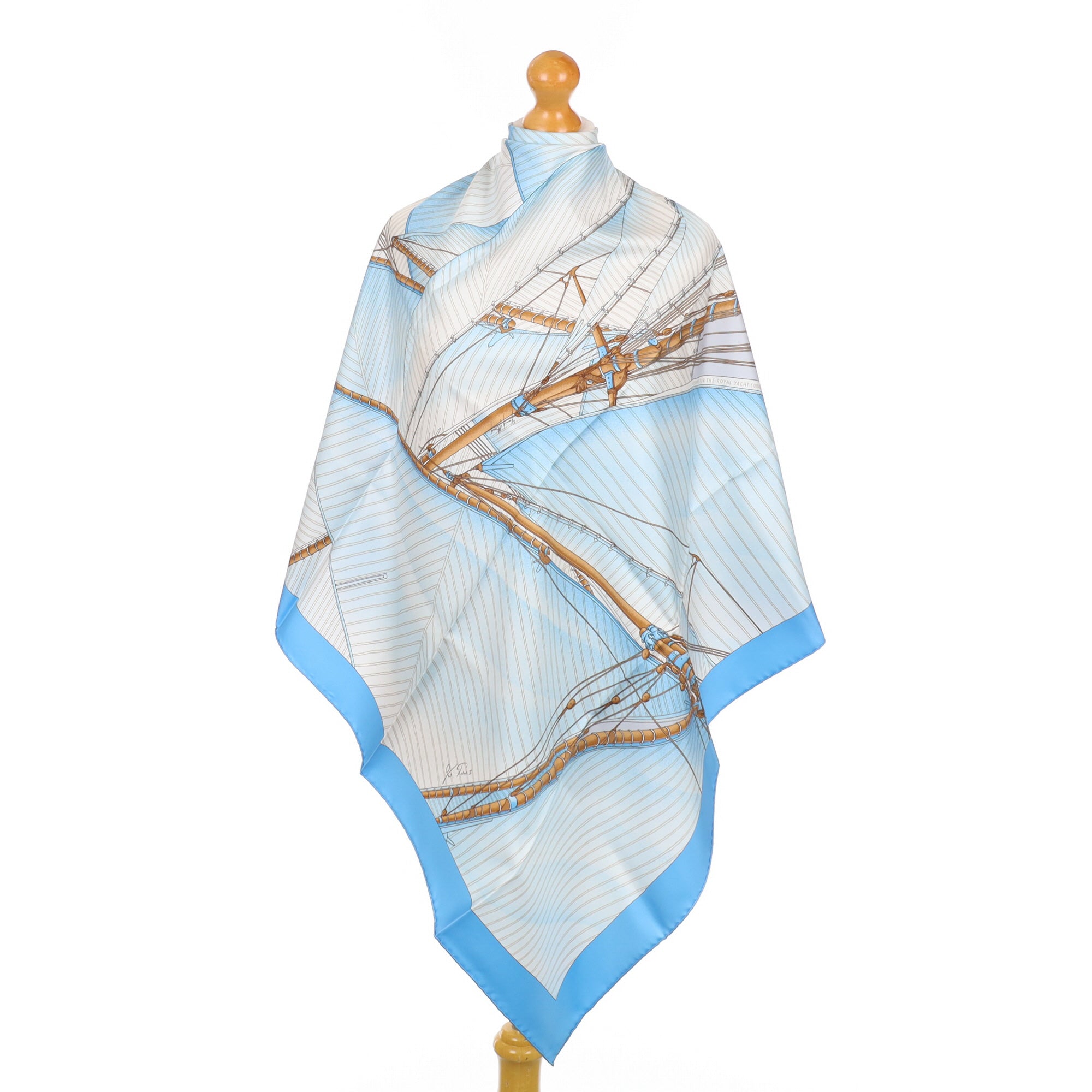 Pristine Boxed Hermès Royal Yacht Squadron Bicentenary Silk Scarf
