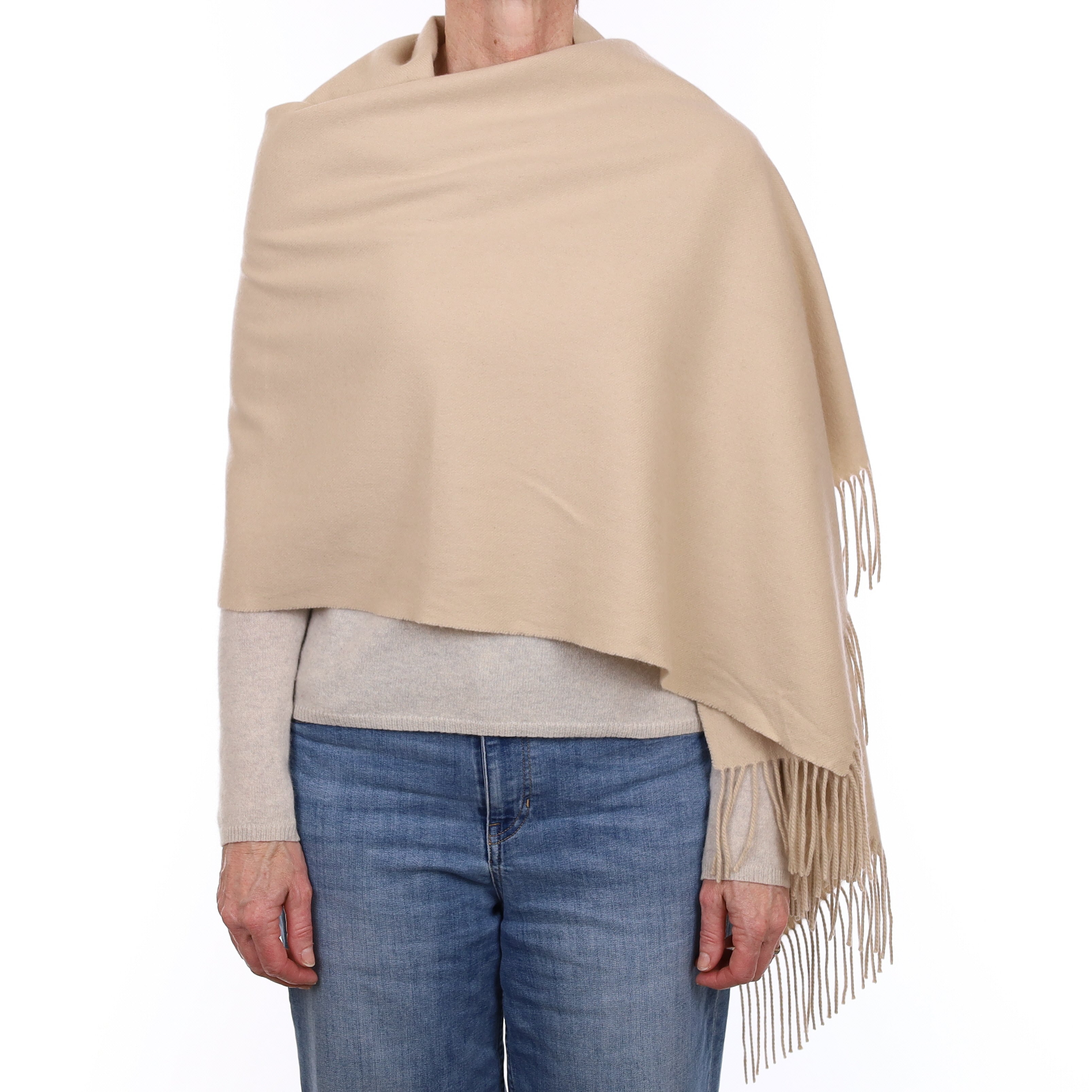 Beige Cashmere Woven Wrap