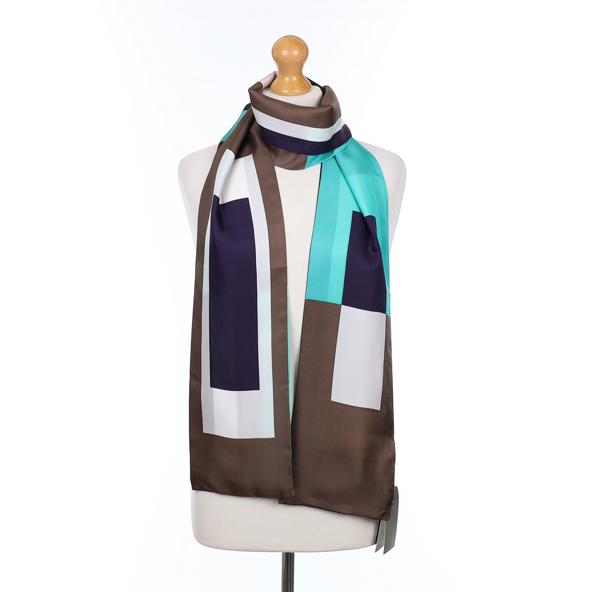 Brand New Paul Costelloe Colour Block Silk Scarf