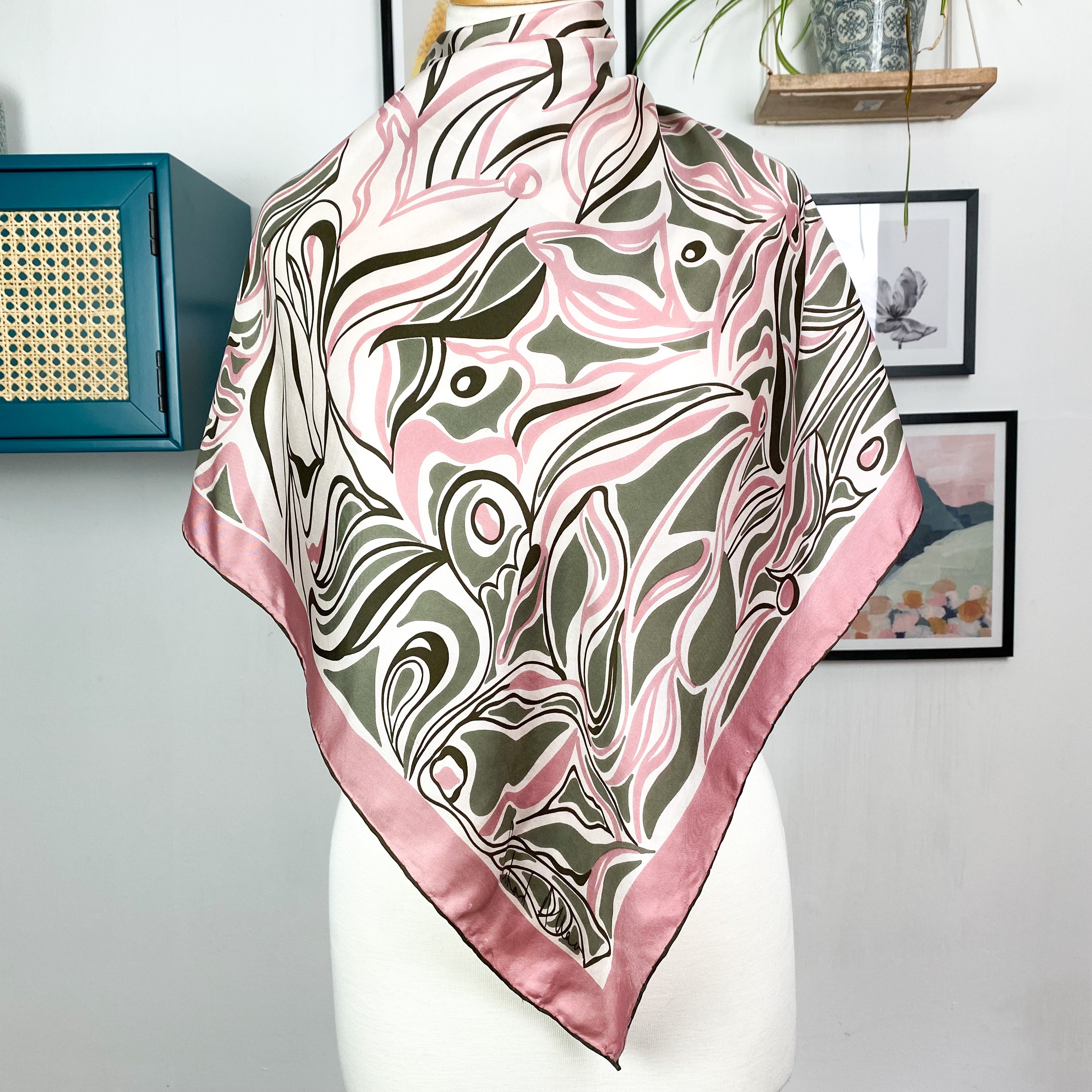 Richard Allan Abstract Design Vintage Silk Scarf