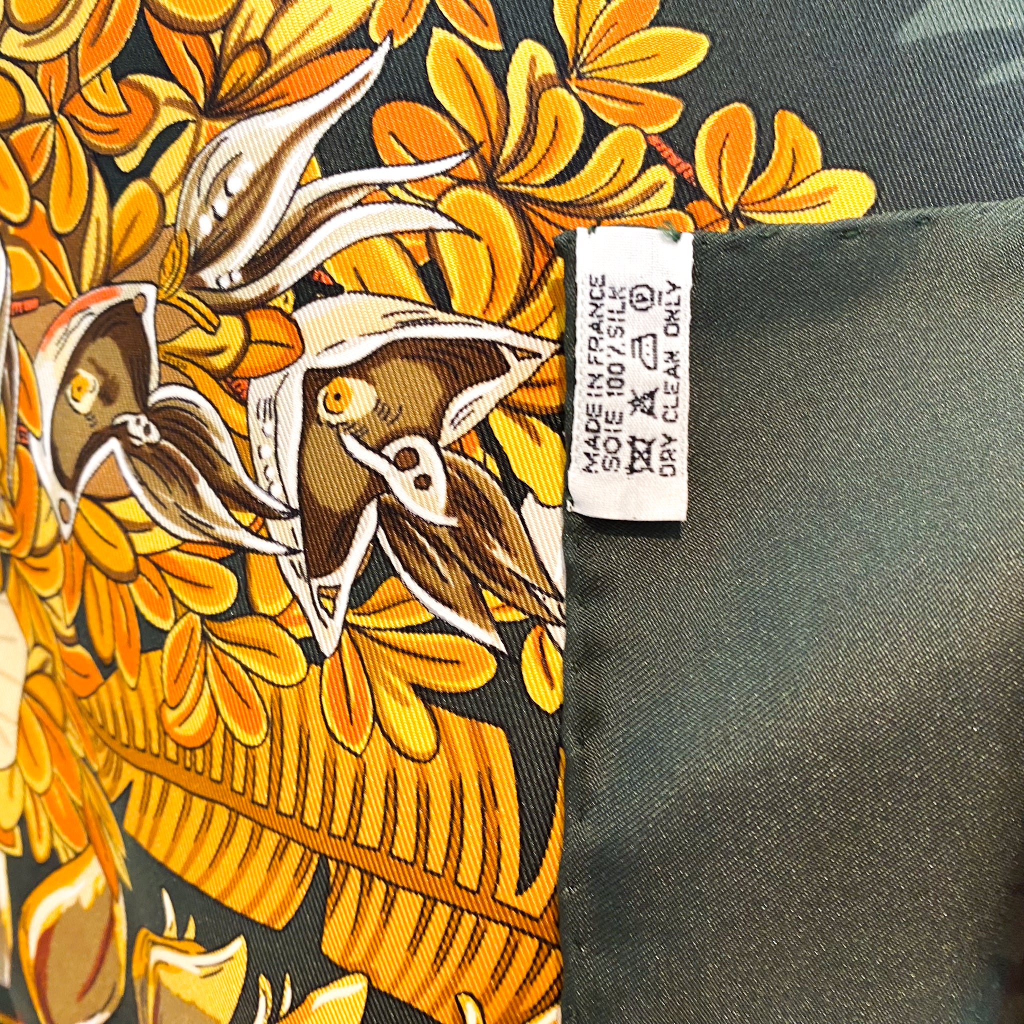 Boxed Hermes L’ile Deserte Vintage Silk Scarf