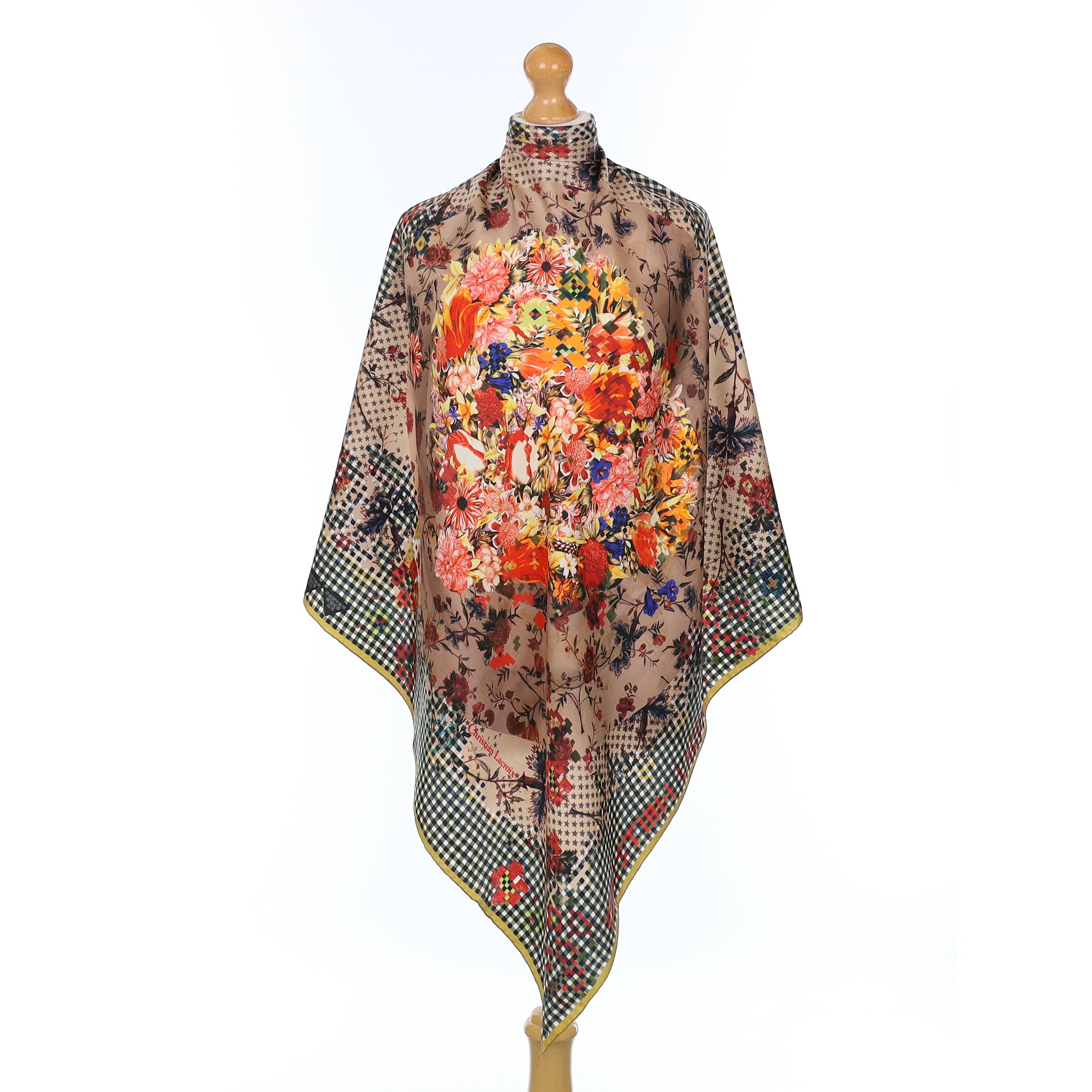 Christian Lacroix Floral Patterned Silk Scarf
