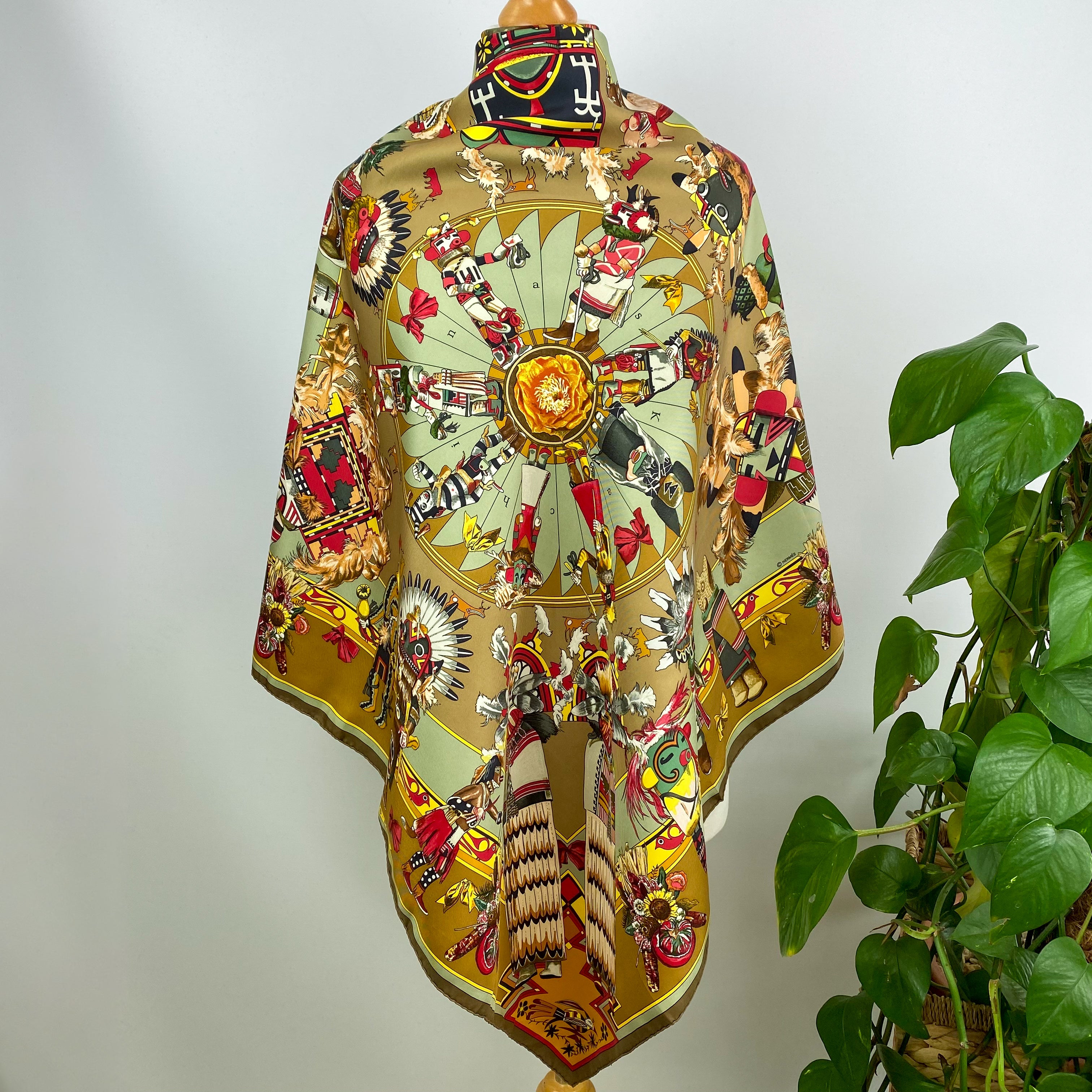 Hermès Kachinas Designer Silk Scarf