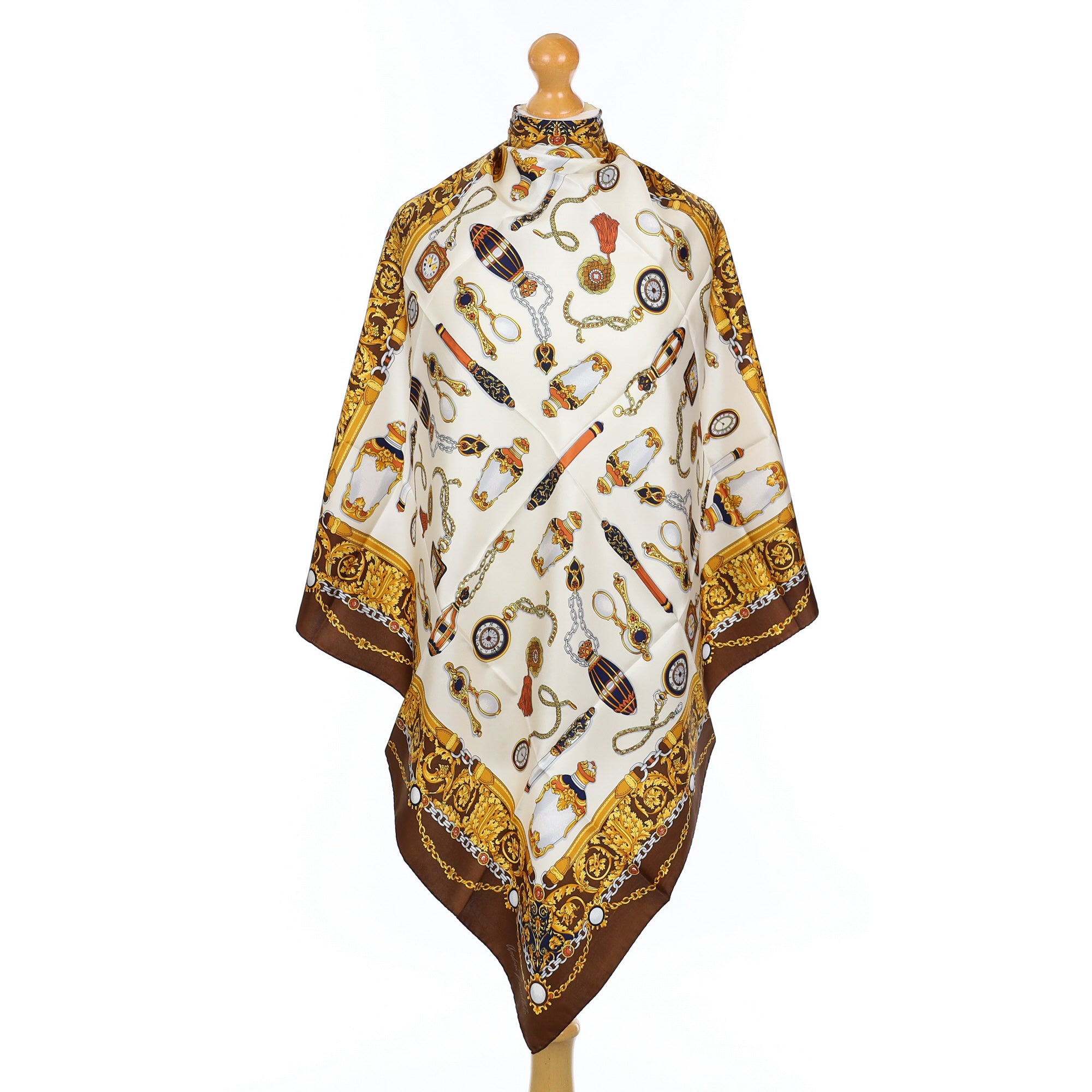 Brand New Brown Trinket Silk Scarf