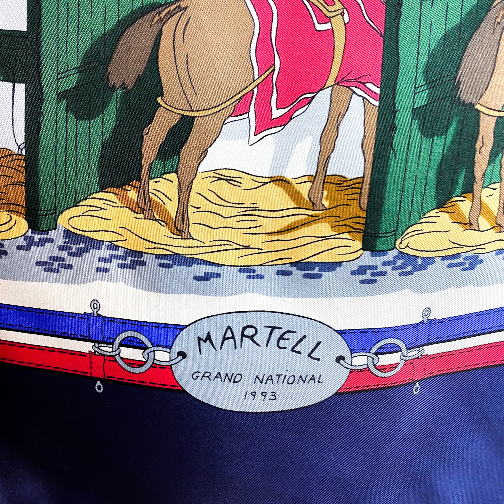 Boxed Hermes 1993 Grand National Vintage Silk Scarf