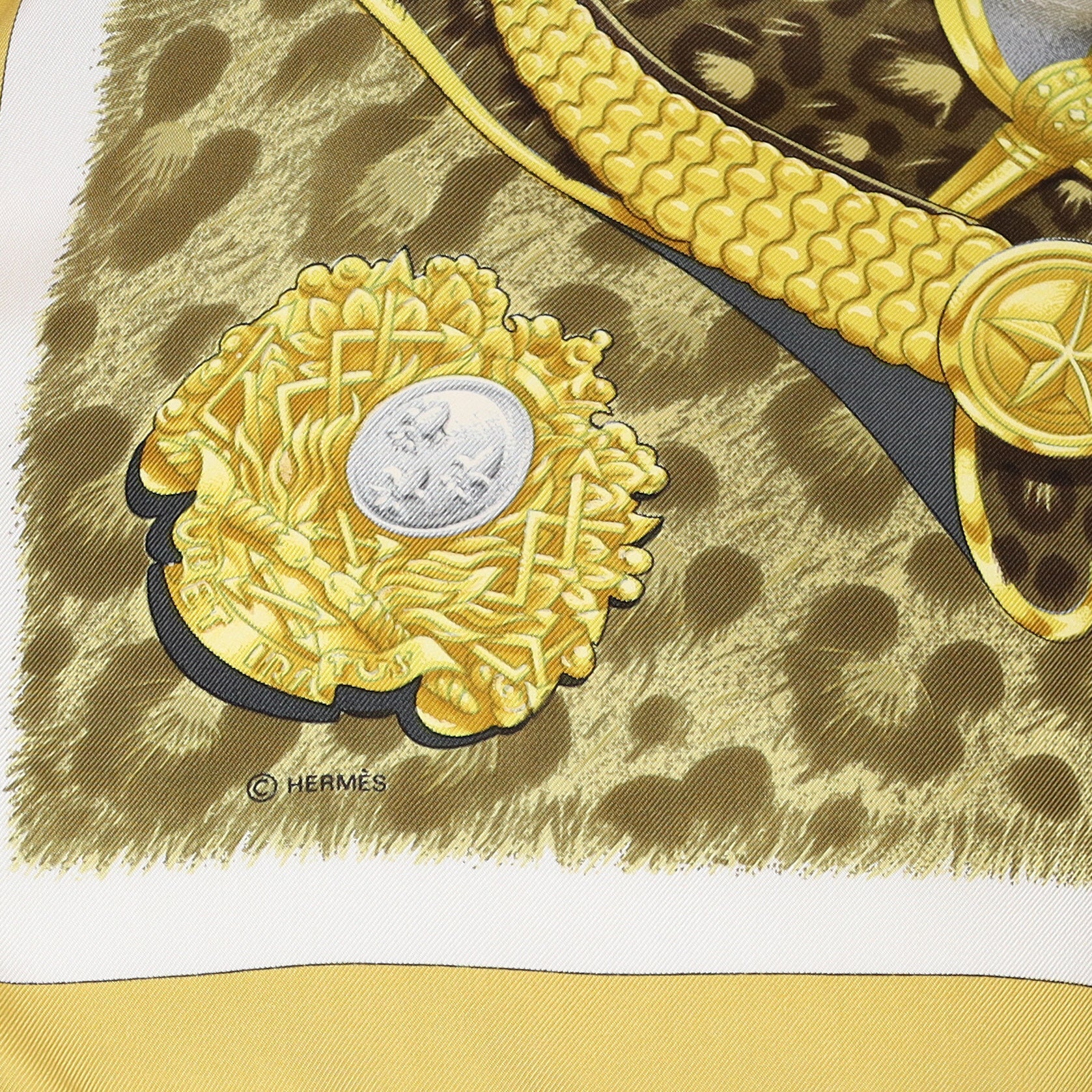 Hermès Casques Plumets Silk Scarf
