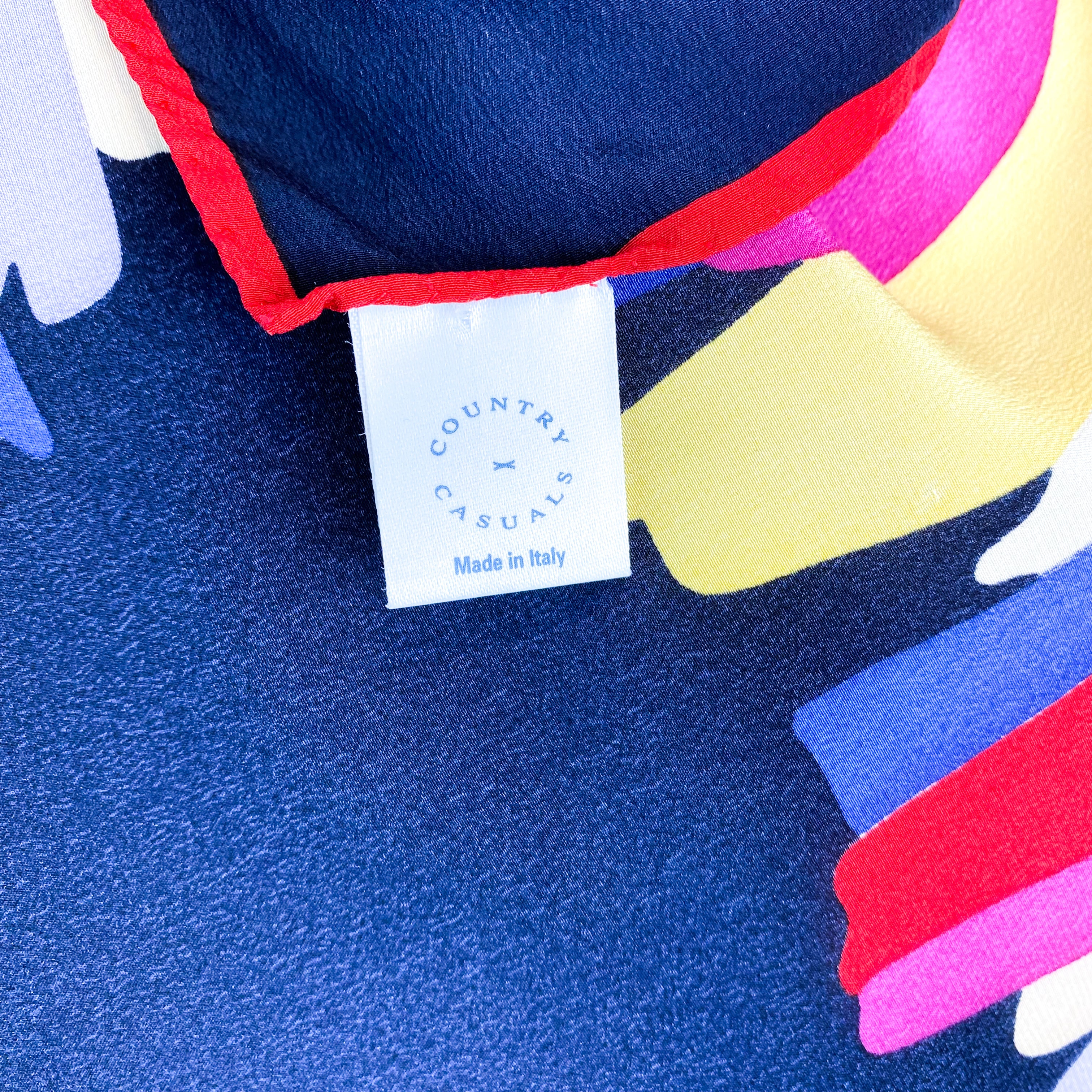 Colourful Country Casuals Large Vintage Silk Scarf