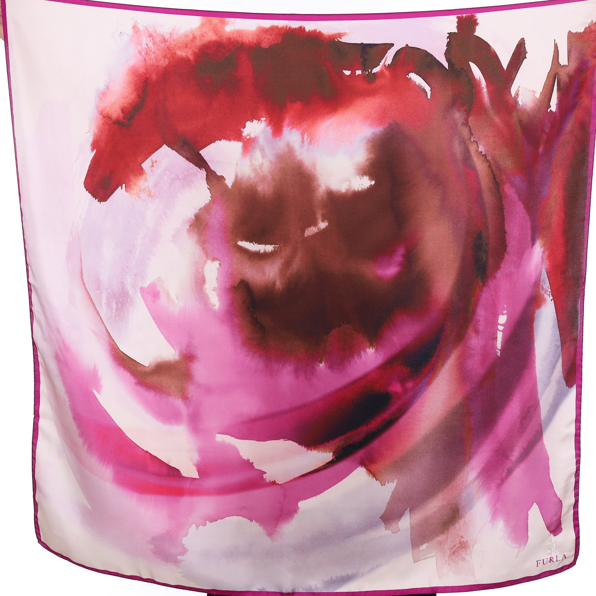 Pink Abstract Italian Silk Scarf