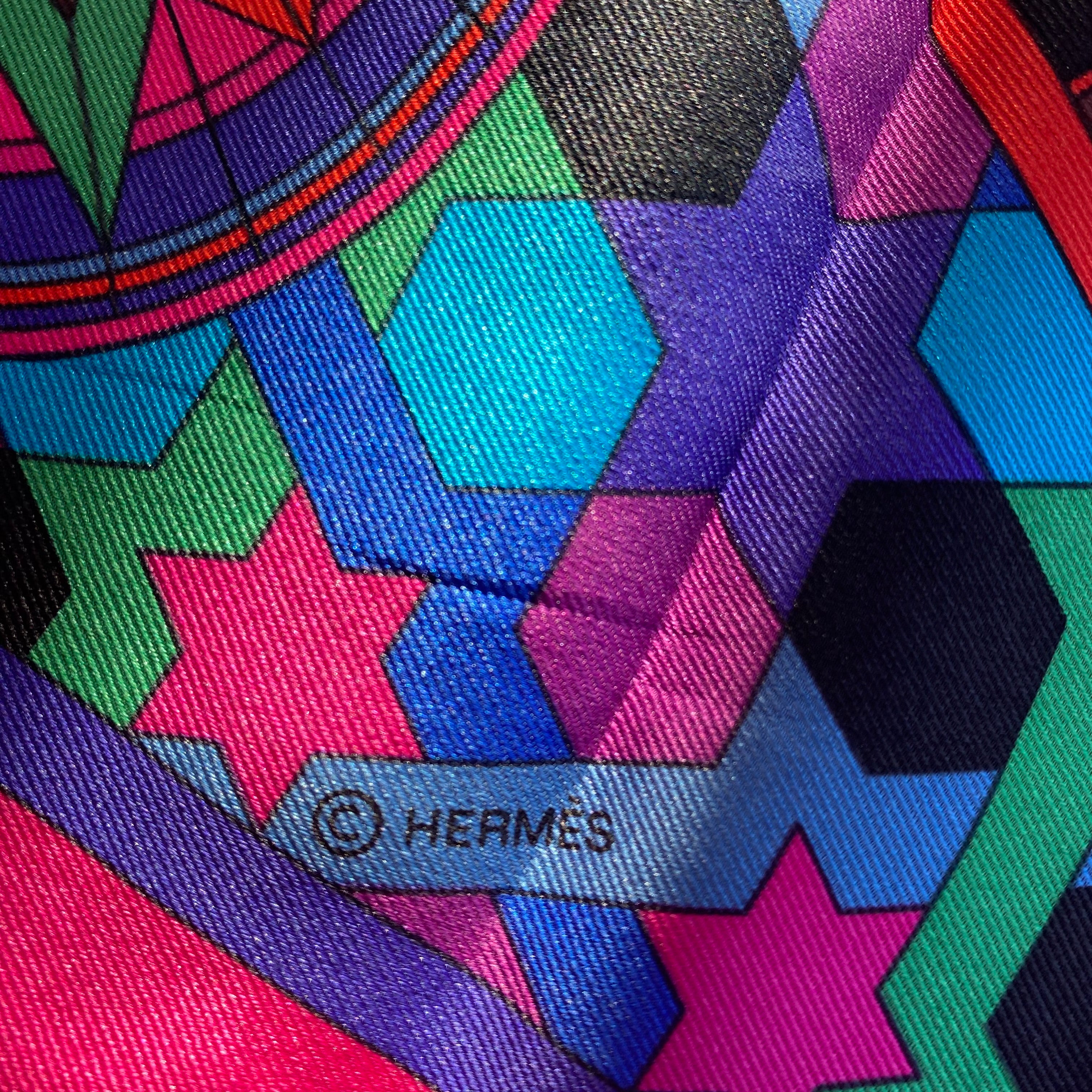 Hermès Rose de Compas Silk Scarf