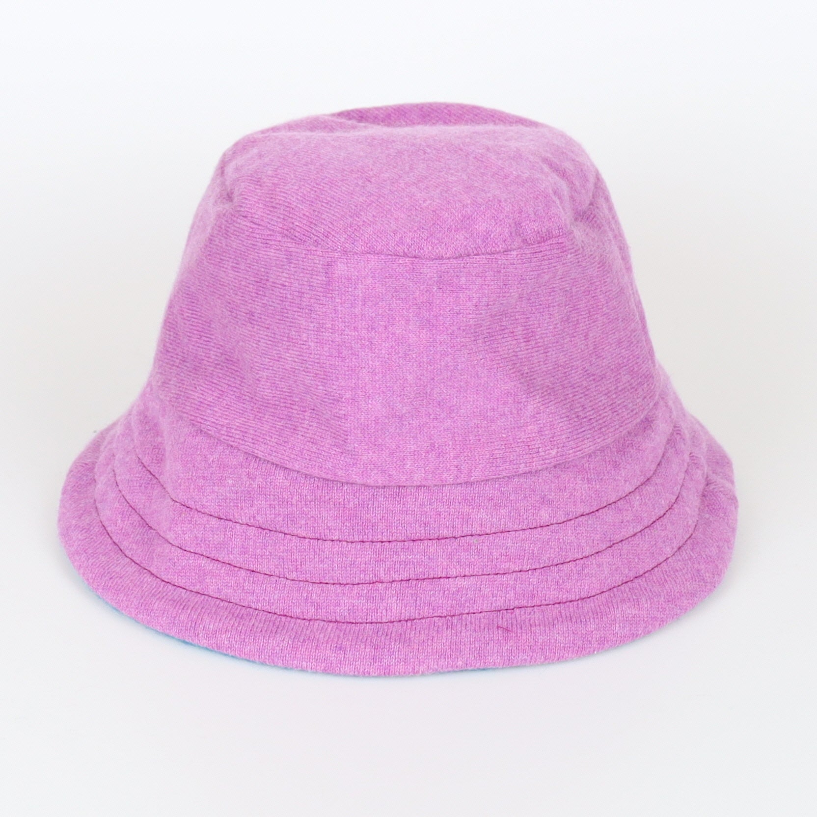 Loganberry Purple and Blue Reversible Cashmere Bucket Hat Medium